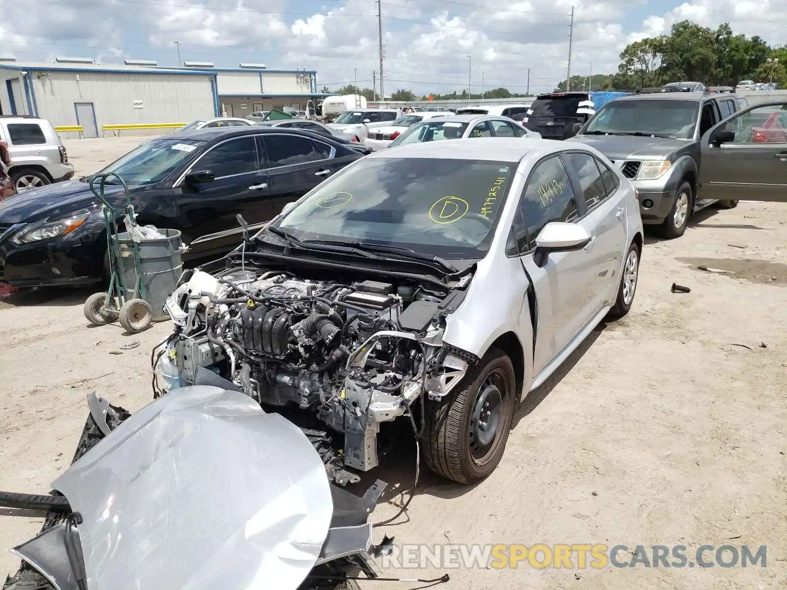 2 Photograph of a damaged car JTDEPMAE3MJ157931 TOYOTA COROLLA 2021