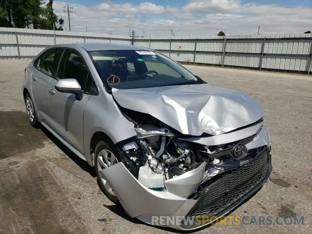 1 Photograph of a damaged car JTDEPMAE3MJ161168 TOYOTA COROLLA 2021