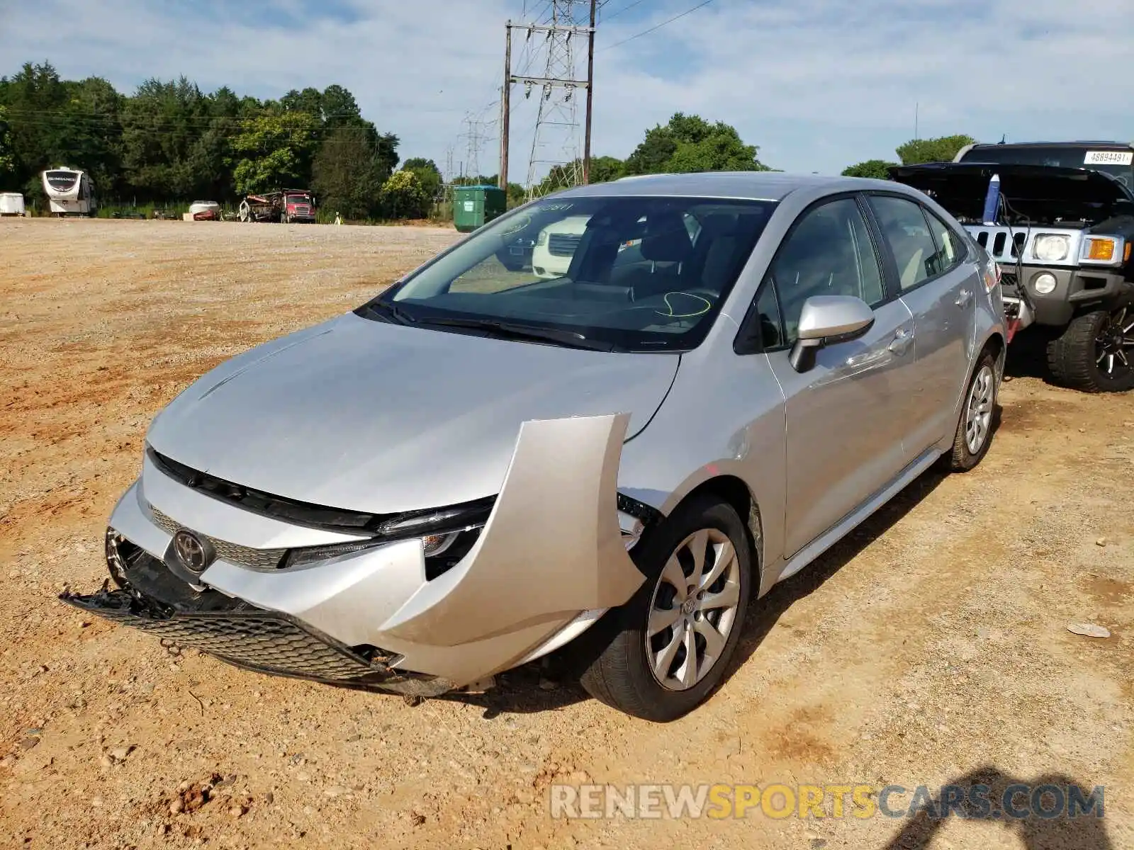 2 Photograph of a damaged car JTDEPMAE3MJ169593 TOYOTA COROLLA 2021