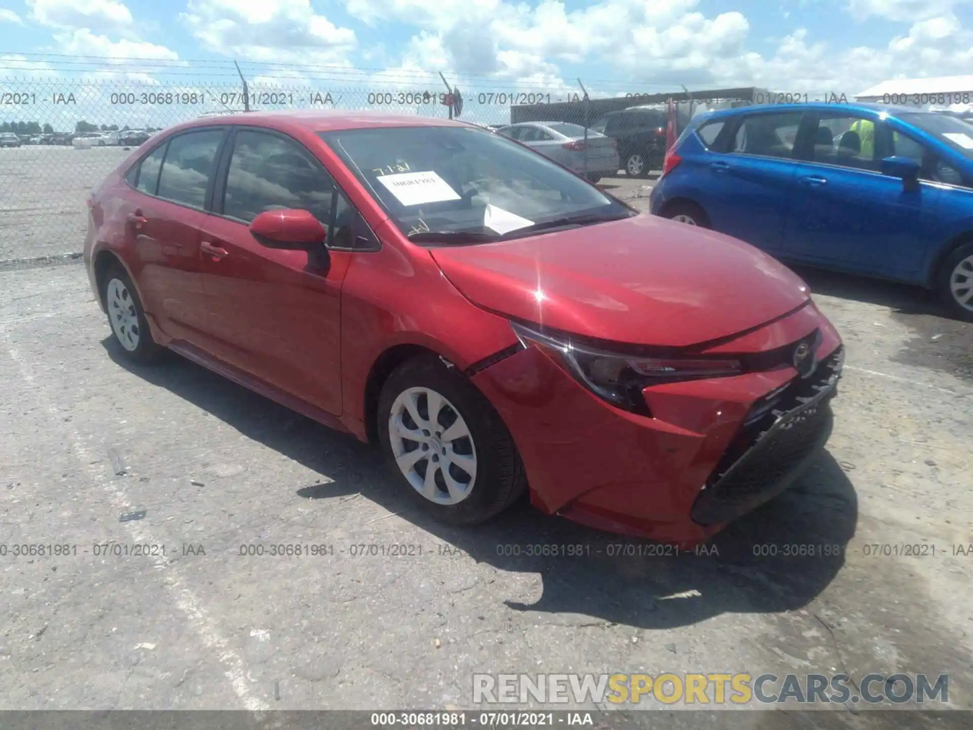 1 Photograph of a damaged car JTDEPMAE3MJ177581 TOYOTA COROLLA 2021