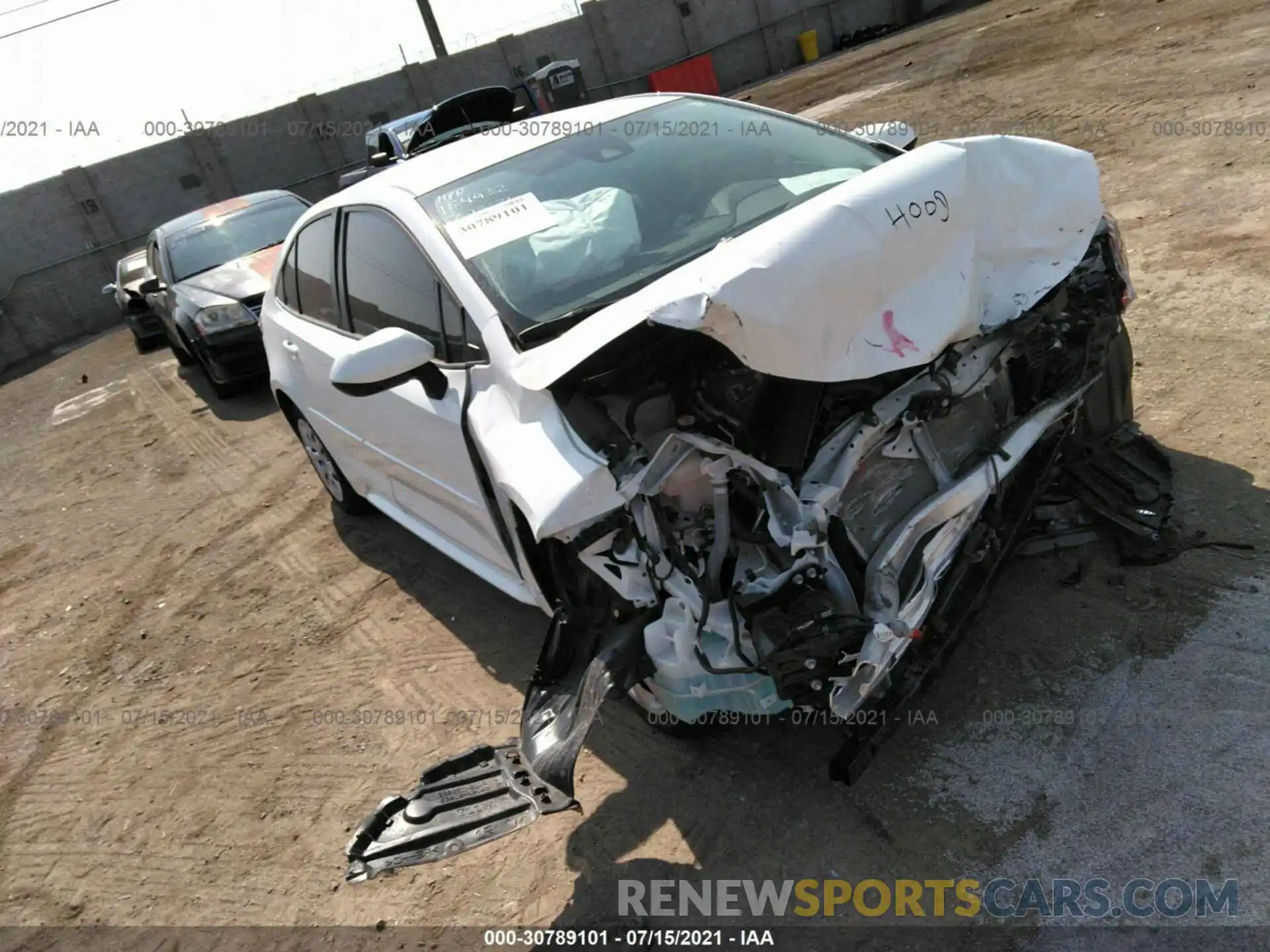 1 Photograph of a damaged car JTDEPMAE4MJ124596 TOYOTA COROLLA 2021