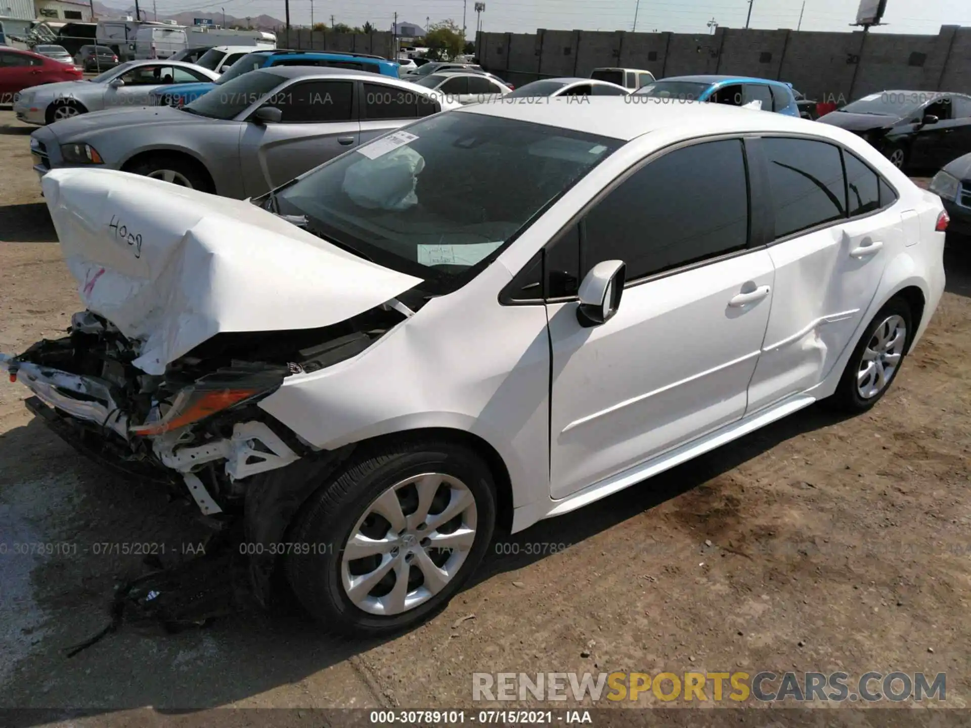 2 Photograph of a damaged car JTDEPMAE4MJ124596 TOYOTA COROLLA 2021