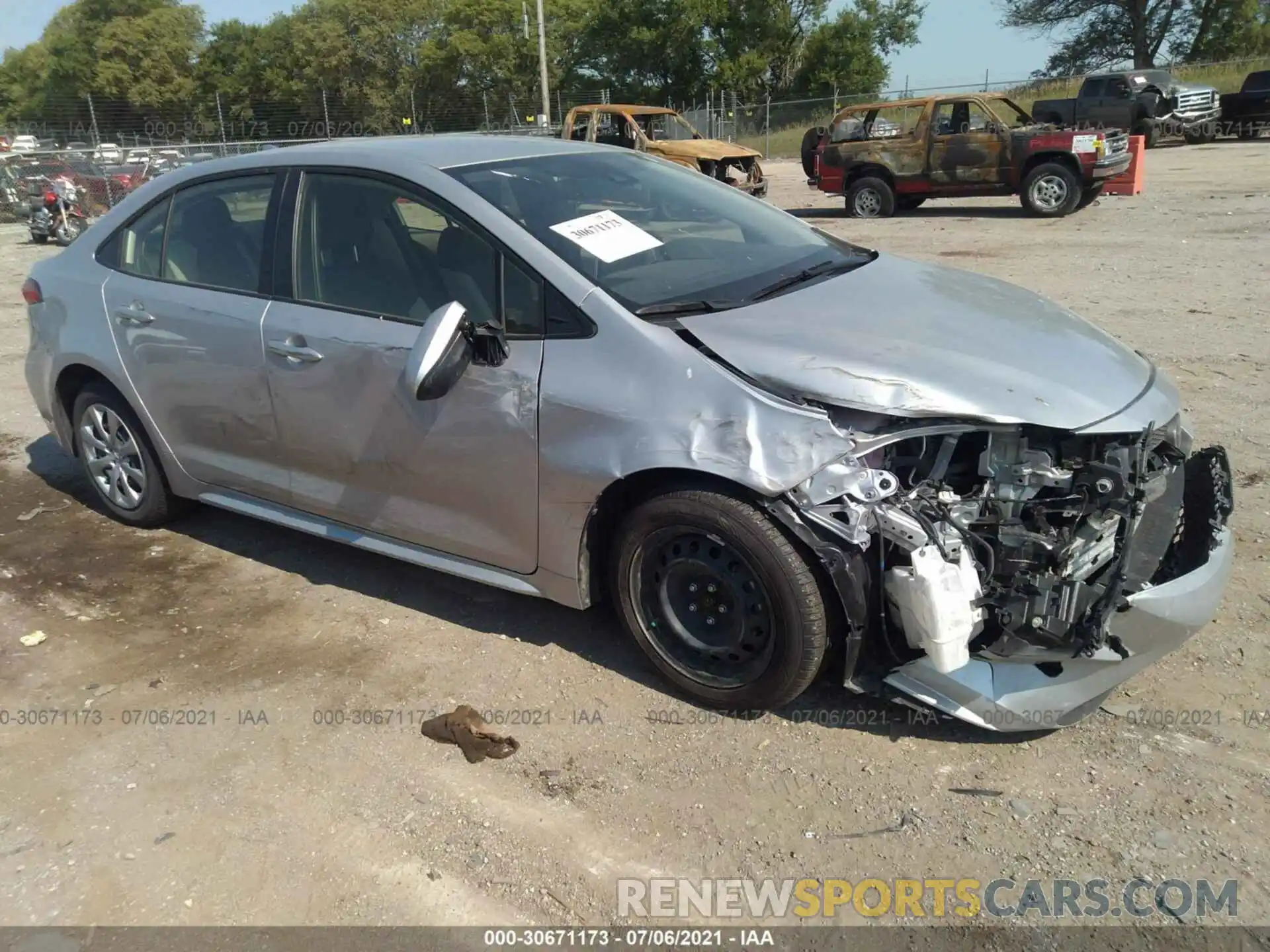 1 Photograph of a damaged car JTDEPMAE4MJ134433 TOYOTA COROLLA 2021