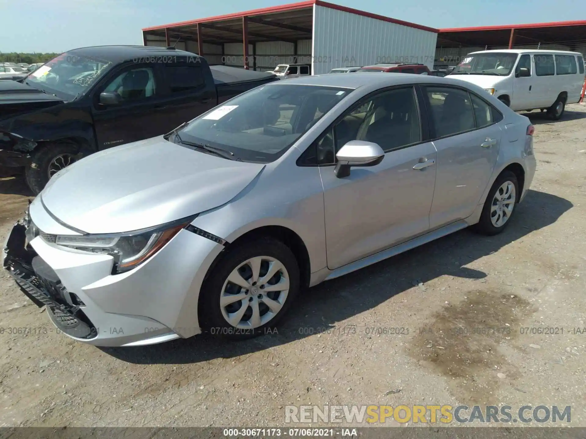 2 Photograph of a damaged car JTDEPMAE4MJ134433 TOYOTA COROLLA 2021