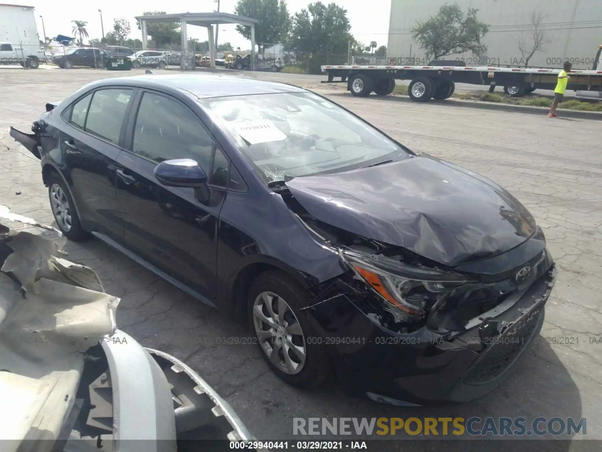 1 Photograph of a damaged car JTDEPMAE4MJ135453 TOYOTA COROLLA 2021