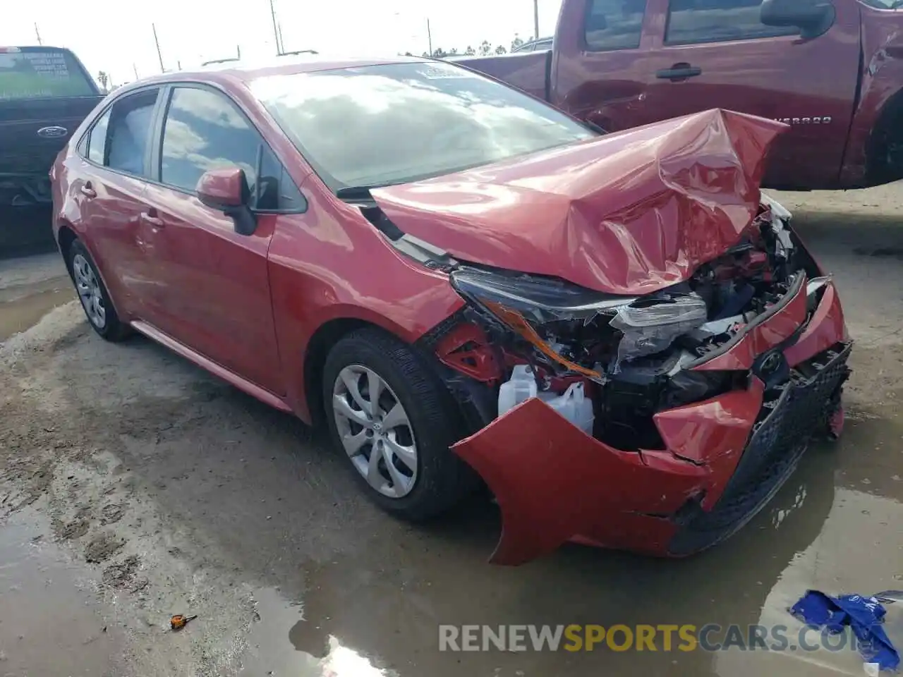 1 Photograph of a damaged car JTDEPMAE4MJ135663 TOYOTA COROLLA 2021