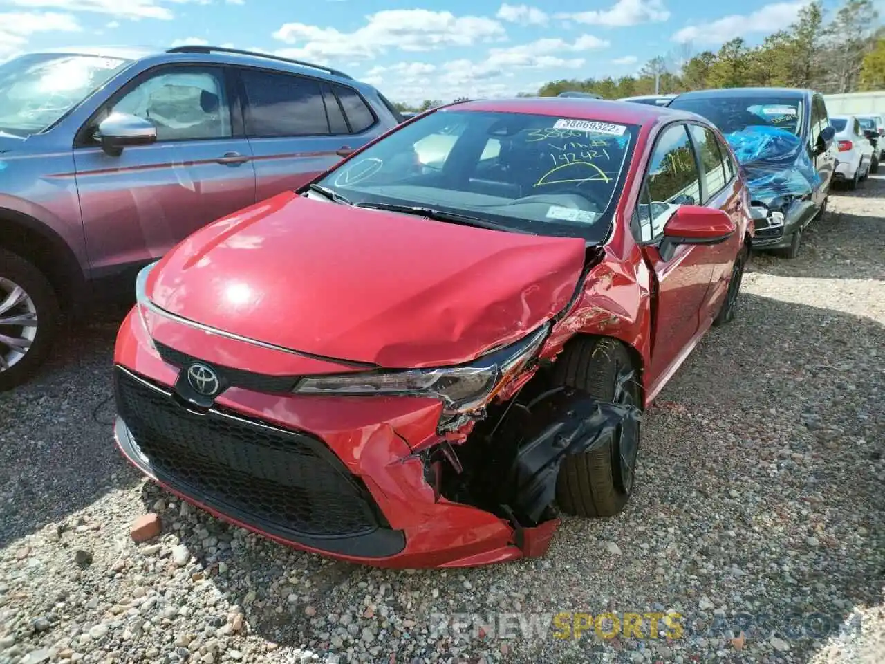 2 Photograph of a damaged car JTDEPMAE4MJ142421 TOYOTA COROLLA 2021