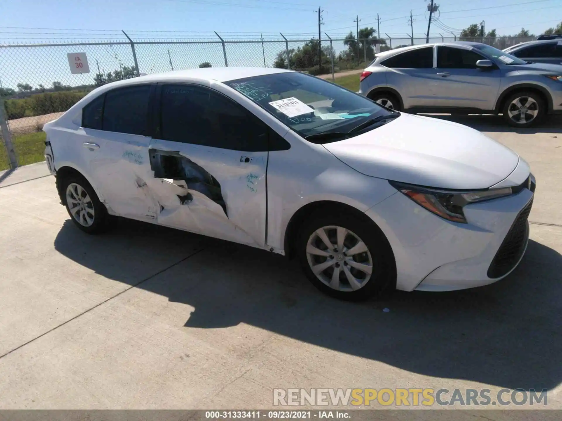 1 Photograph of a damaged car JTDEPMAE4MJ160854 TOYOTA COROLLA 2021