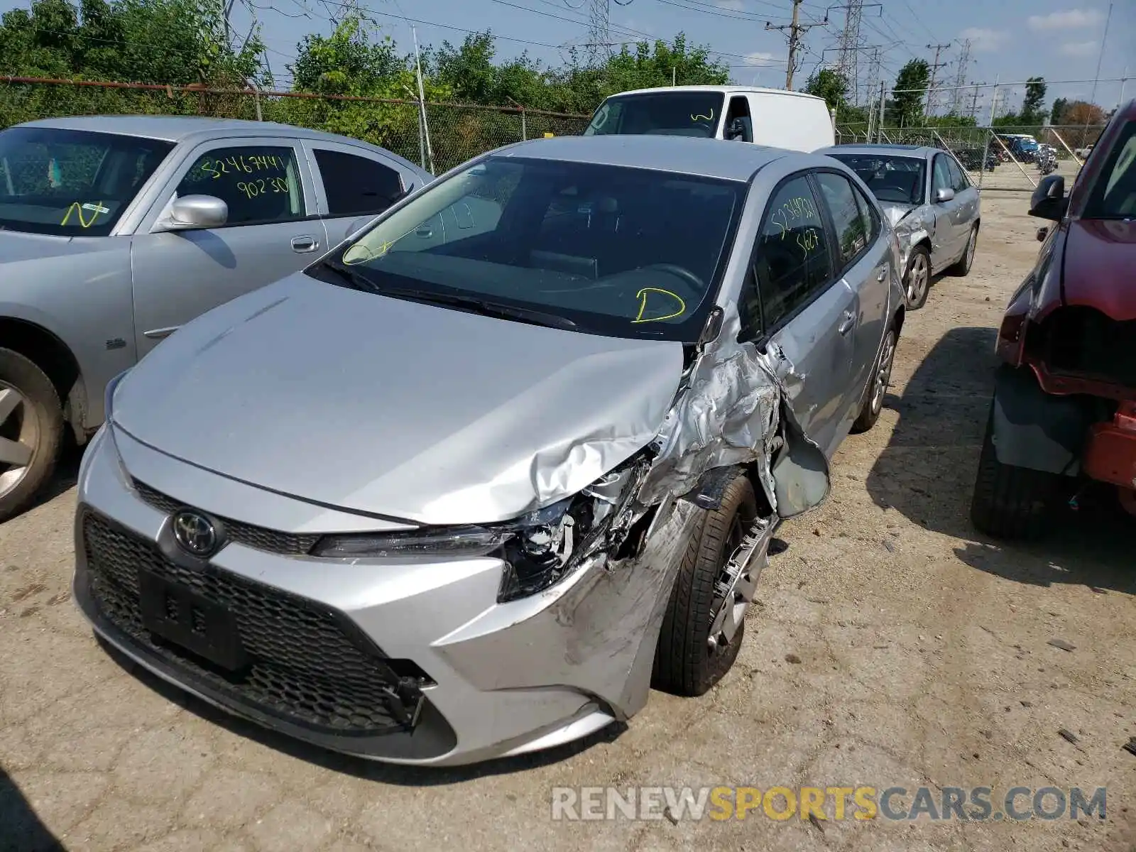 2 Photograph of a damaged car JTDEPMAE4MJ174933 TOYOTA COROLLA 2021