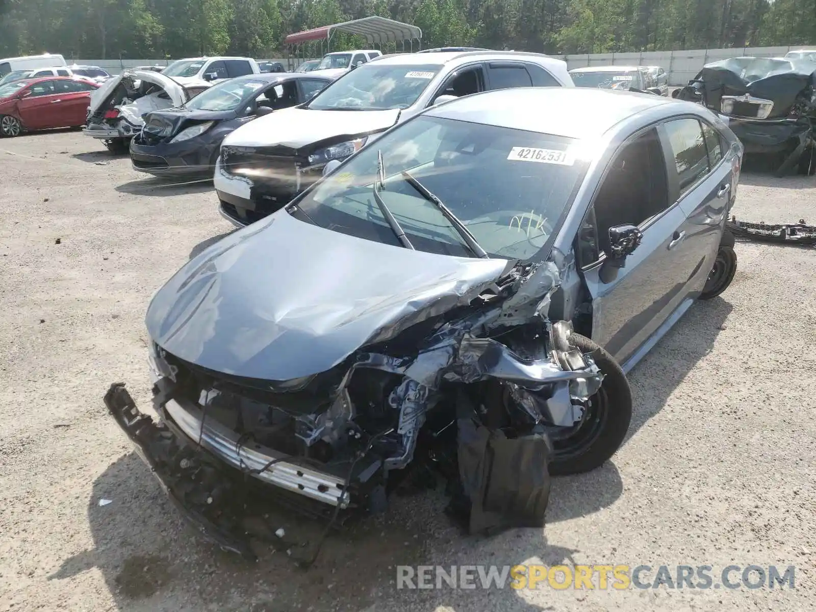 2 Photograph of a damaged car JTDEPMAE4MJ176617 TOYOTA COROLLA 2021