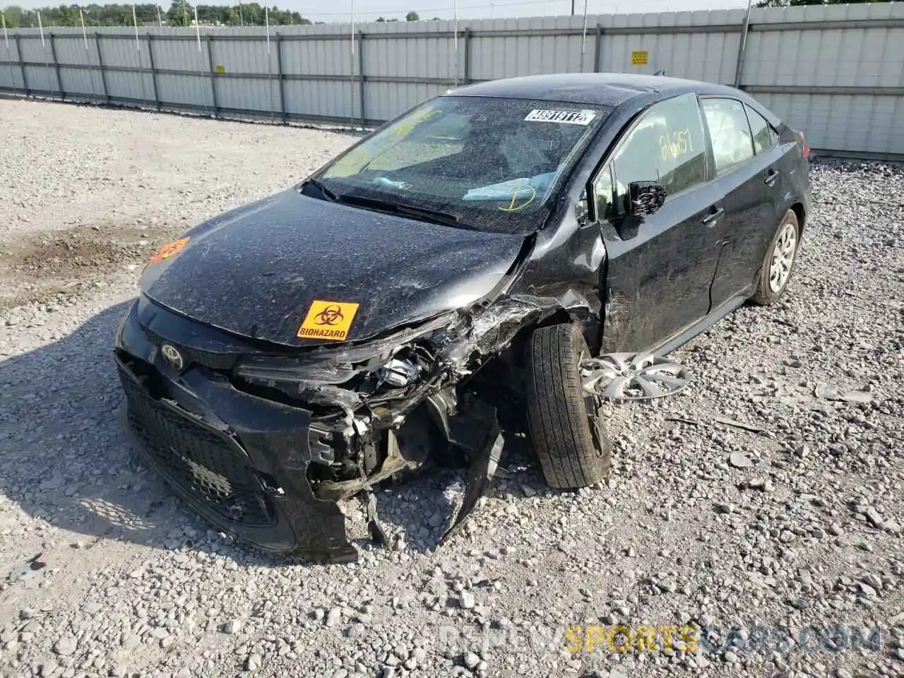 2 Photograph of a damaged car JTDEPMAE4MJ177346 TOYOTA COROLLA 2021