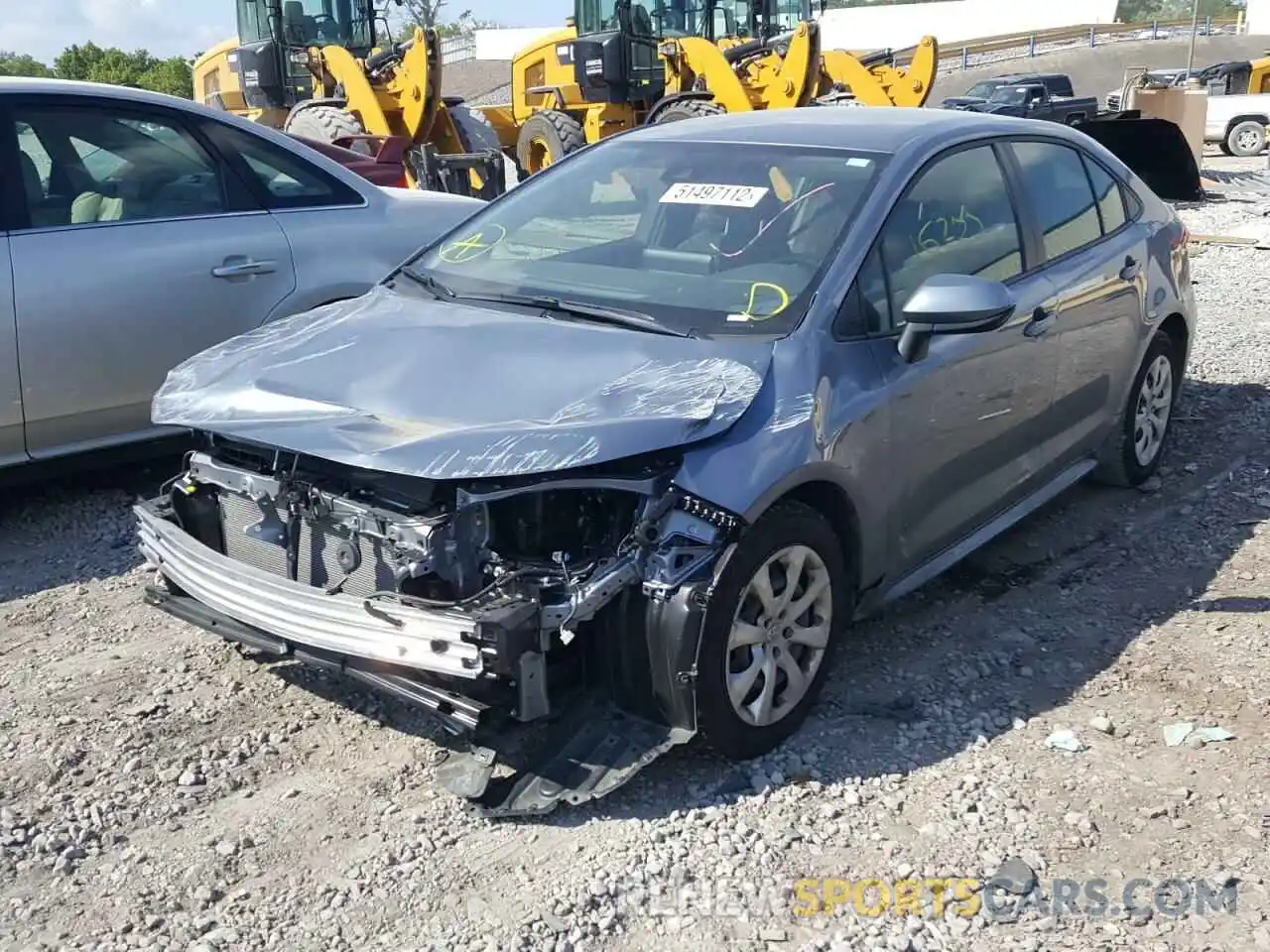 2 Photograph of a damaged car JTDEPMAE4MJ188587 TOYOTA COROLLA 2021