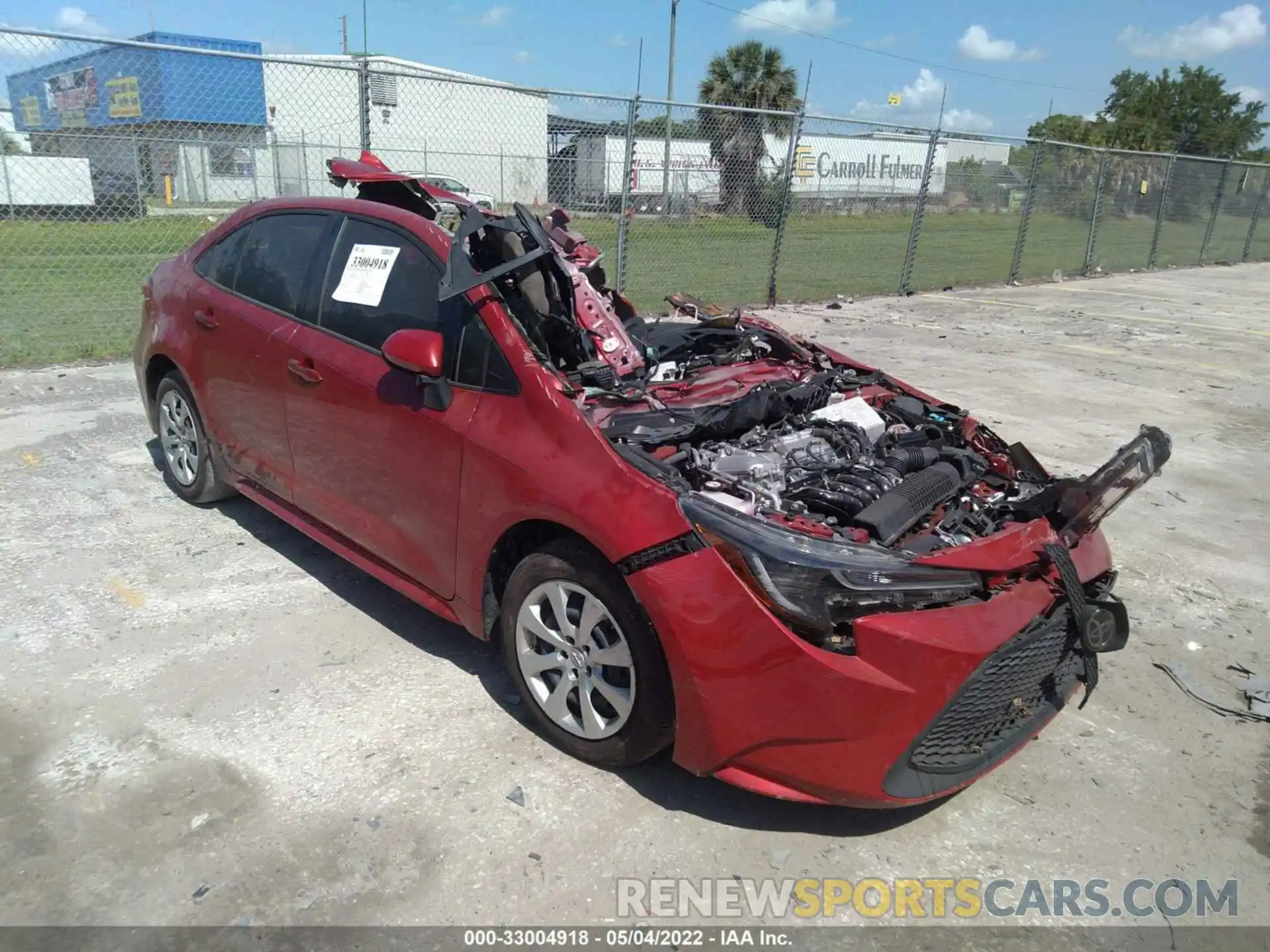 1 Photograph of a damaged car JTDEPMAE5MJ125482 TOYOTA COROLLA 2021