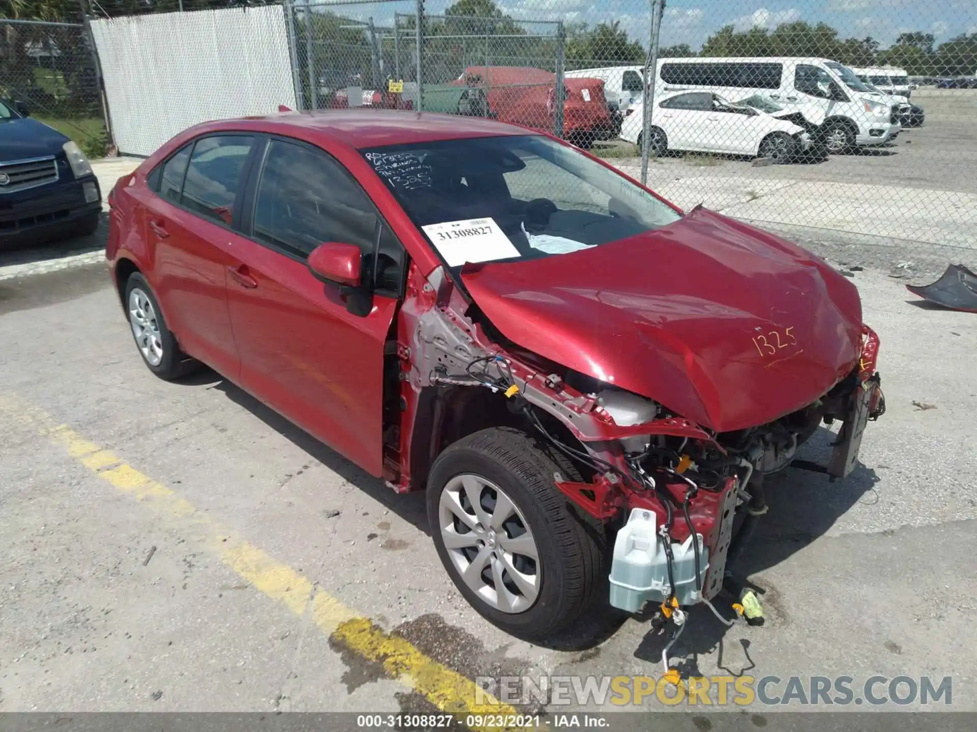 1 Photograph of a damaged car JTDEPMAE5MJ143416 TOYOTA COROLLA 2021