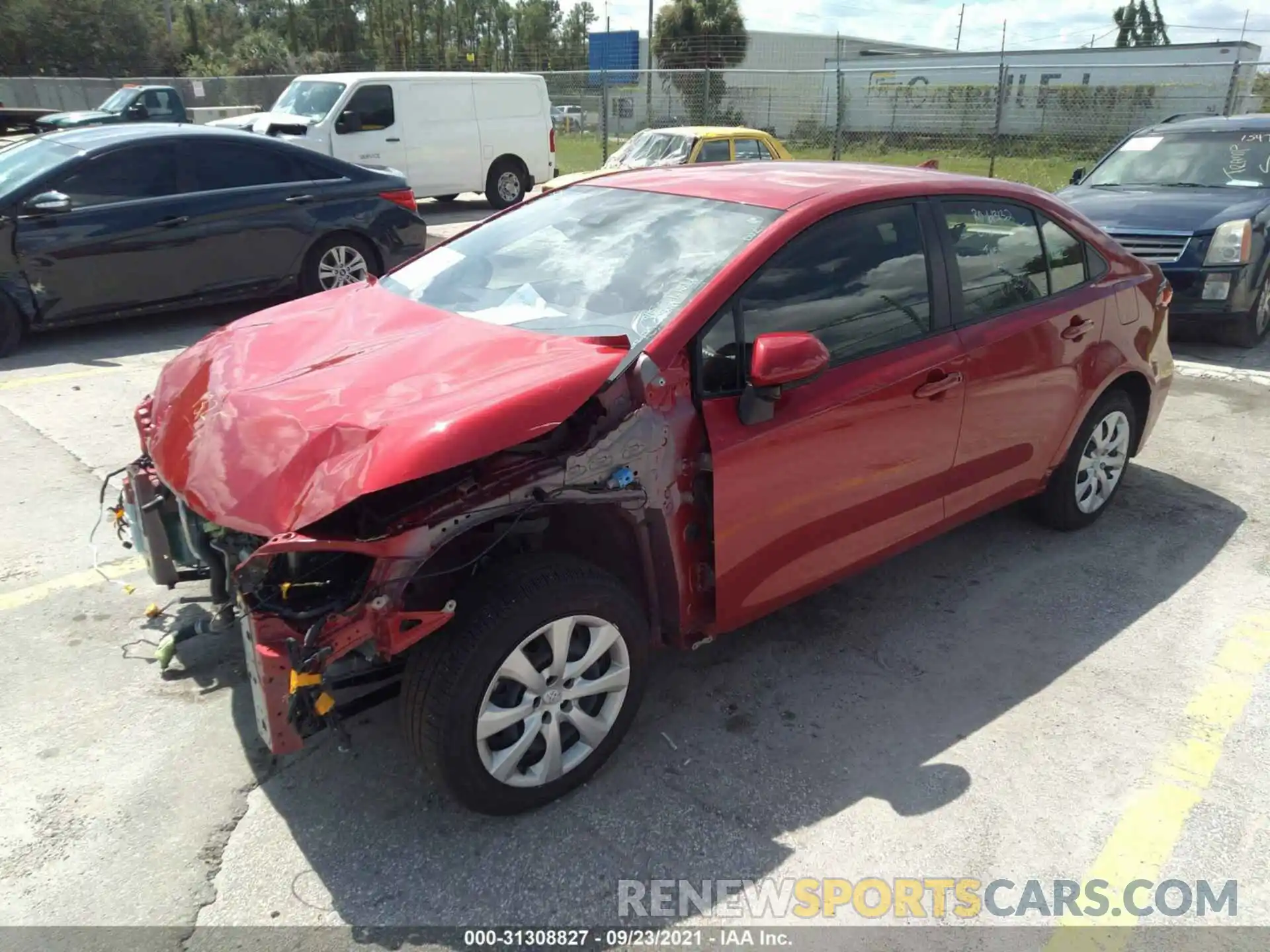 2 Photograph of a damaged car JTDEPMAE5MJ143416 TOYOTA COROLLA 2021