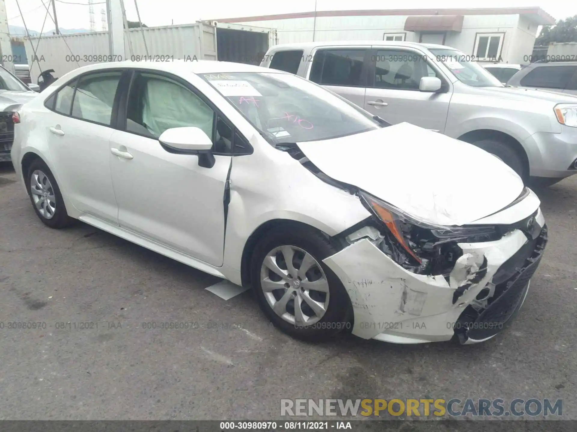 1 Photograph of a damaged car JTDEPMAE5MJ168039 TOYOTA COROLLA 2021