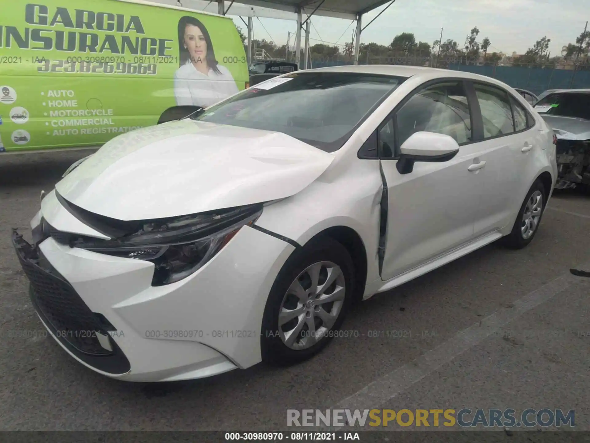 2 Photograph of a damaged car JTDEPMAE5MJ168039 TOYOTA COROLLA 2021