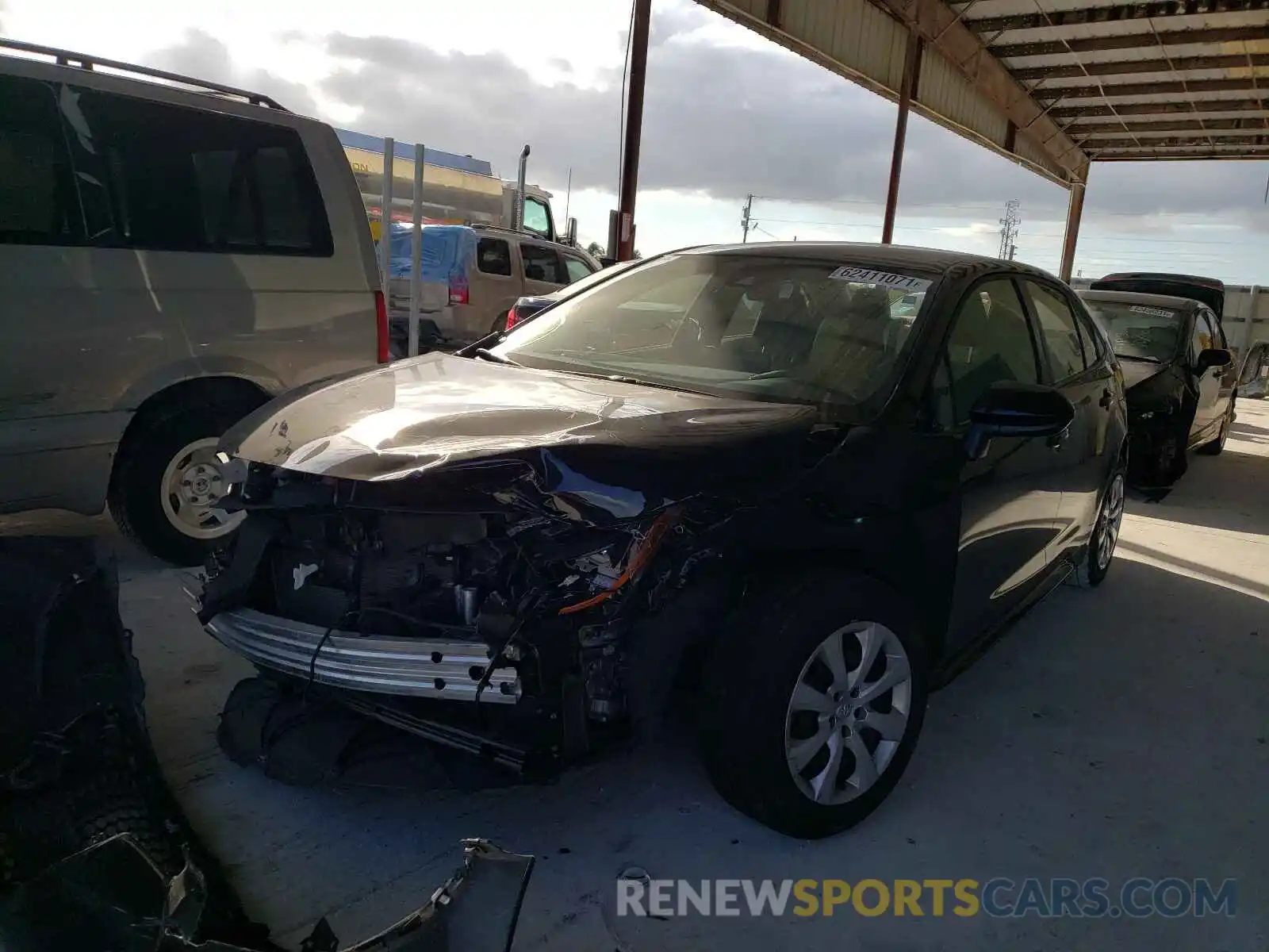 2 Photograph of a damaged car JTDEPMAE5MJ180708 TOYOTA COROLLA 2021