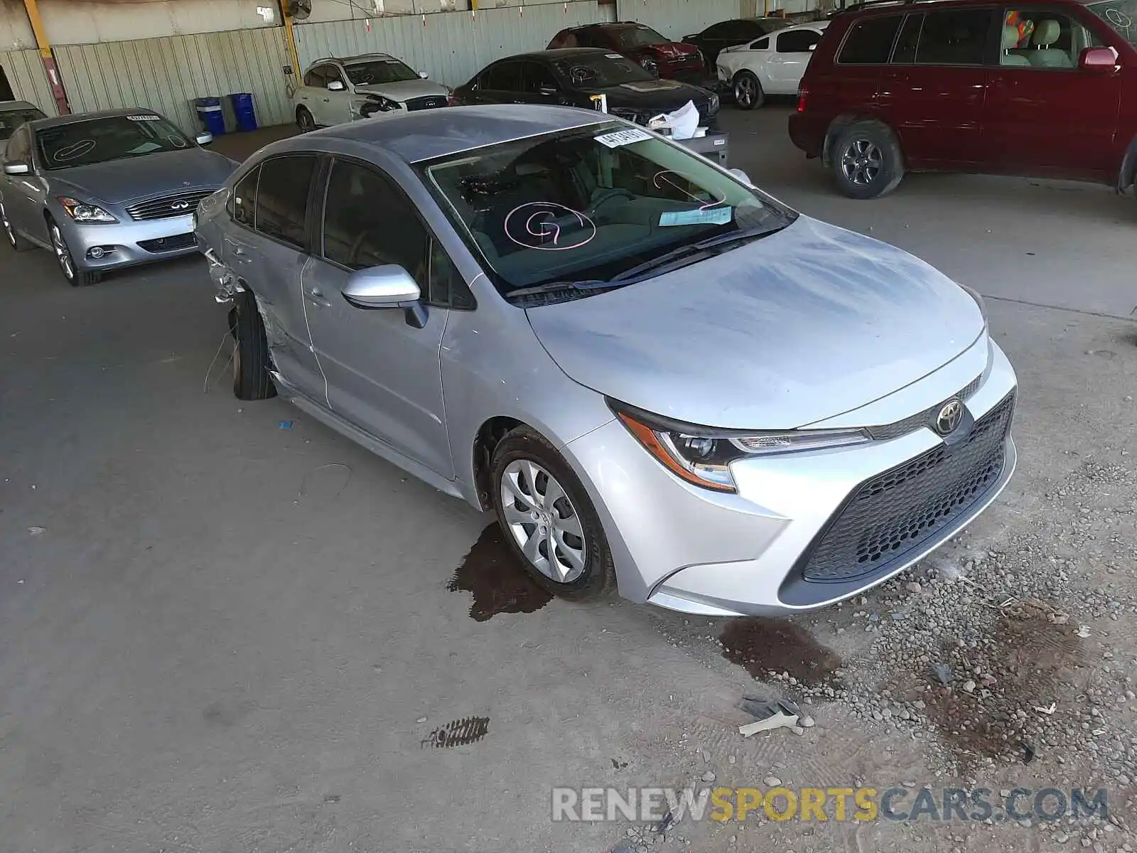 1 Photograph of a damaged car JTDEPMAE6MJ123921 TOYOTA COROLLA 2021