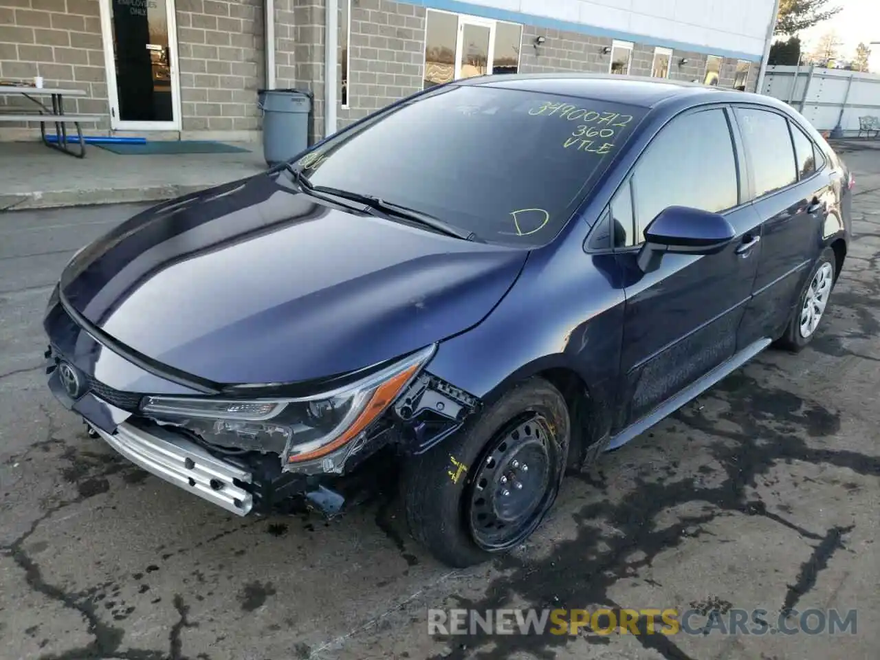 2 Photograph of a damaged car JTDEPMAE6MJ131176 TOYOTA COROLLA 2021