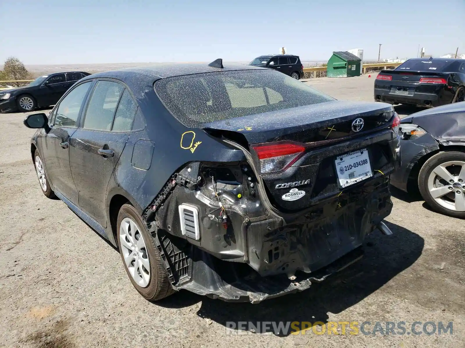 3 Photograph of a damaged car JTDEPMAE6MJ162153 TOYOTA COROLLA 2021