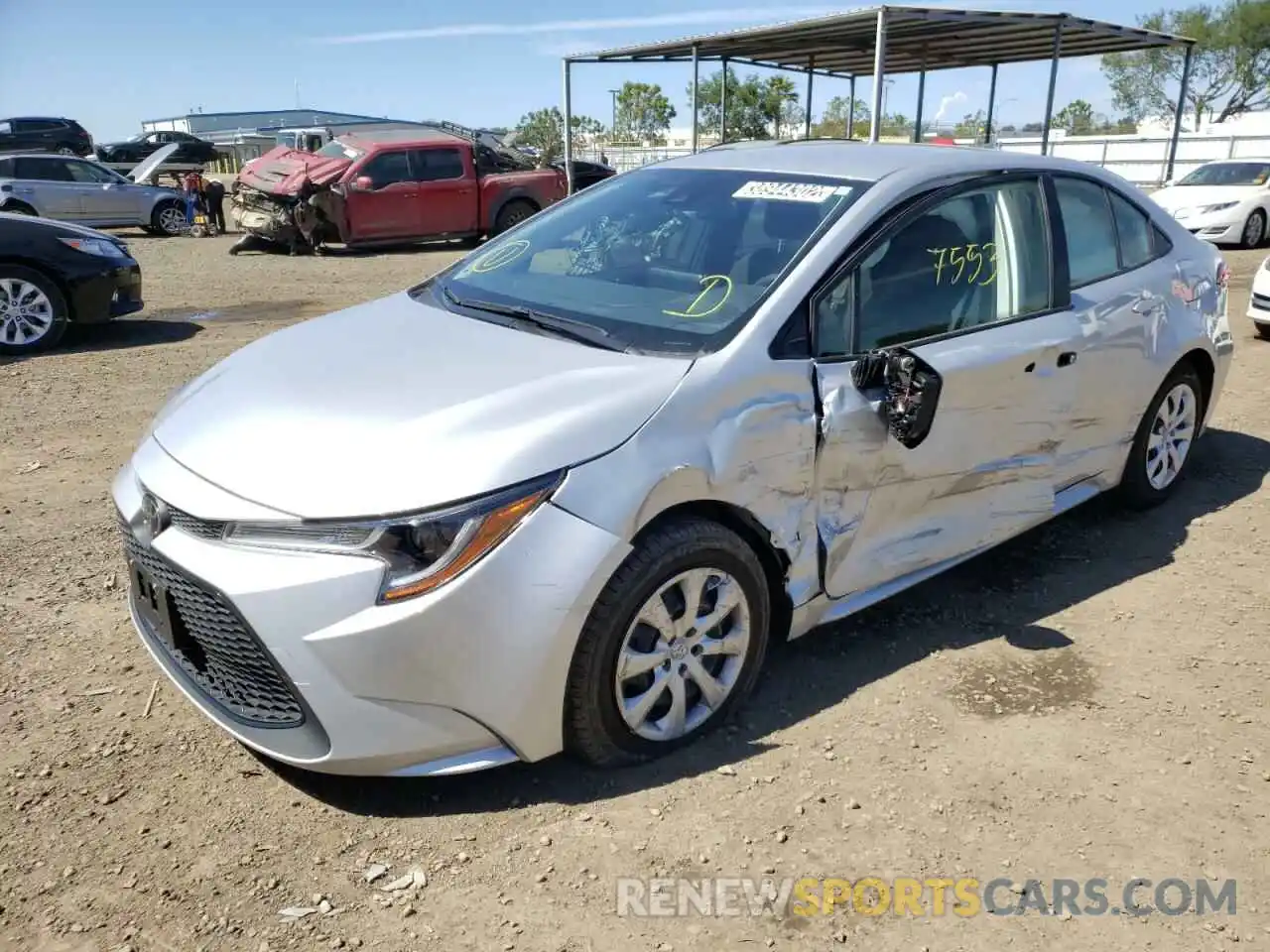 2 Photograph of a damaged car JTDEPMAE6MJ177512 TOYOTA COROLLA 2021