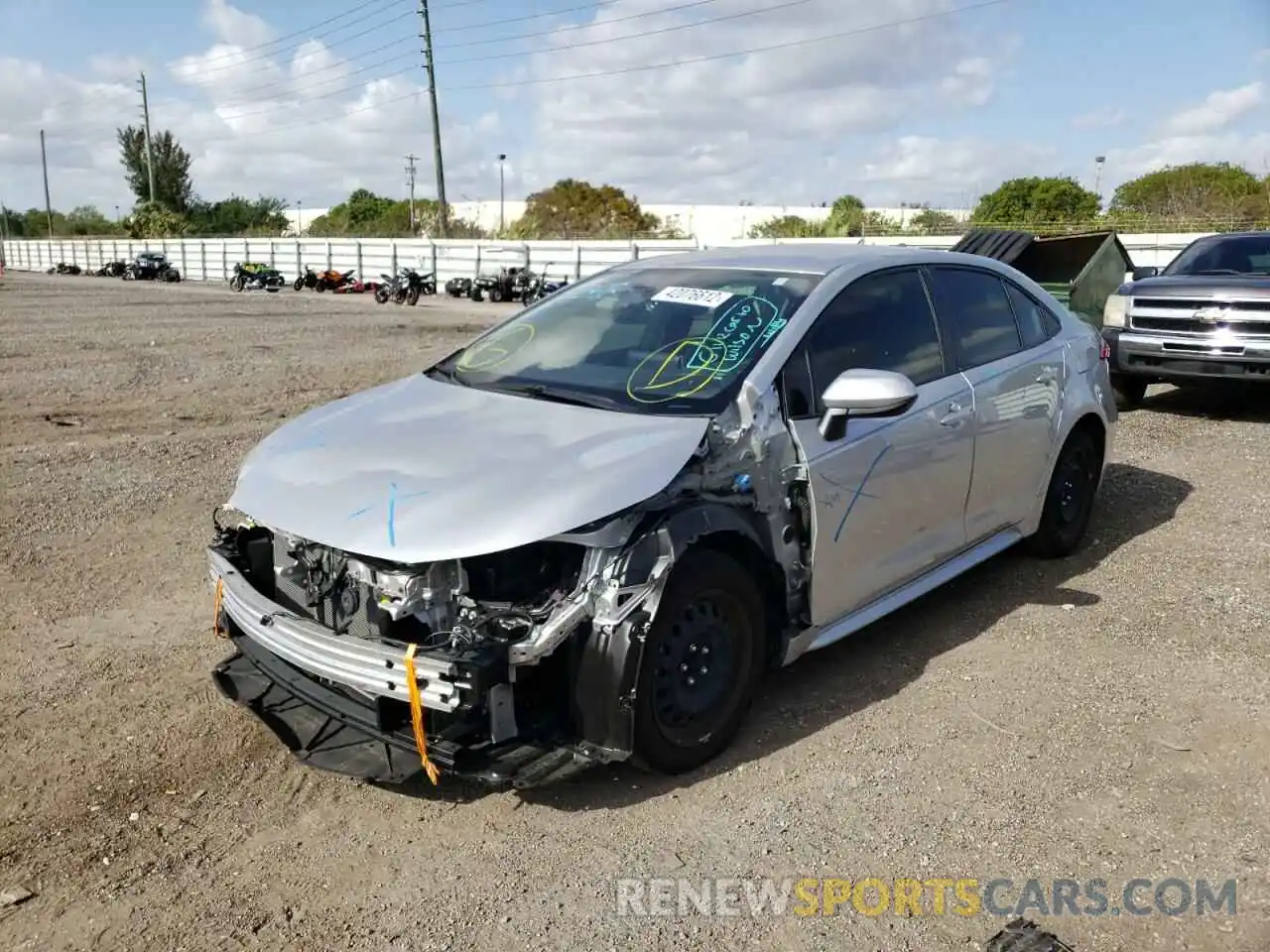 2 Photograph of a damaged car JTDEPMAE7MJ131817 TOYOTA COROLLA 2021