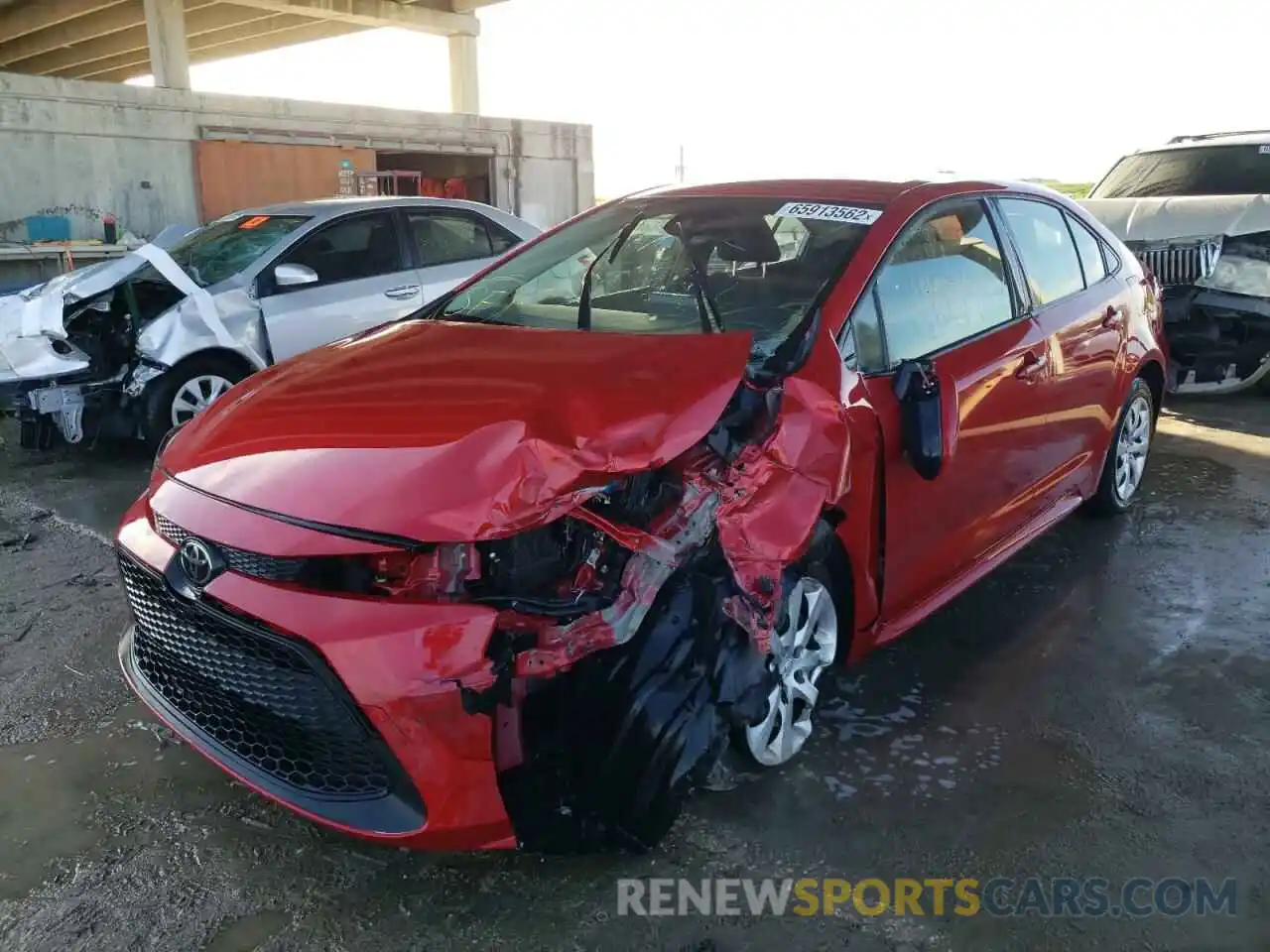 2 Photograph of a damaged car JTDEPMAE7MJ165627 TOYOTA COROLLA 2021