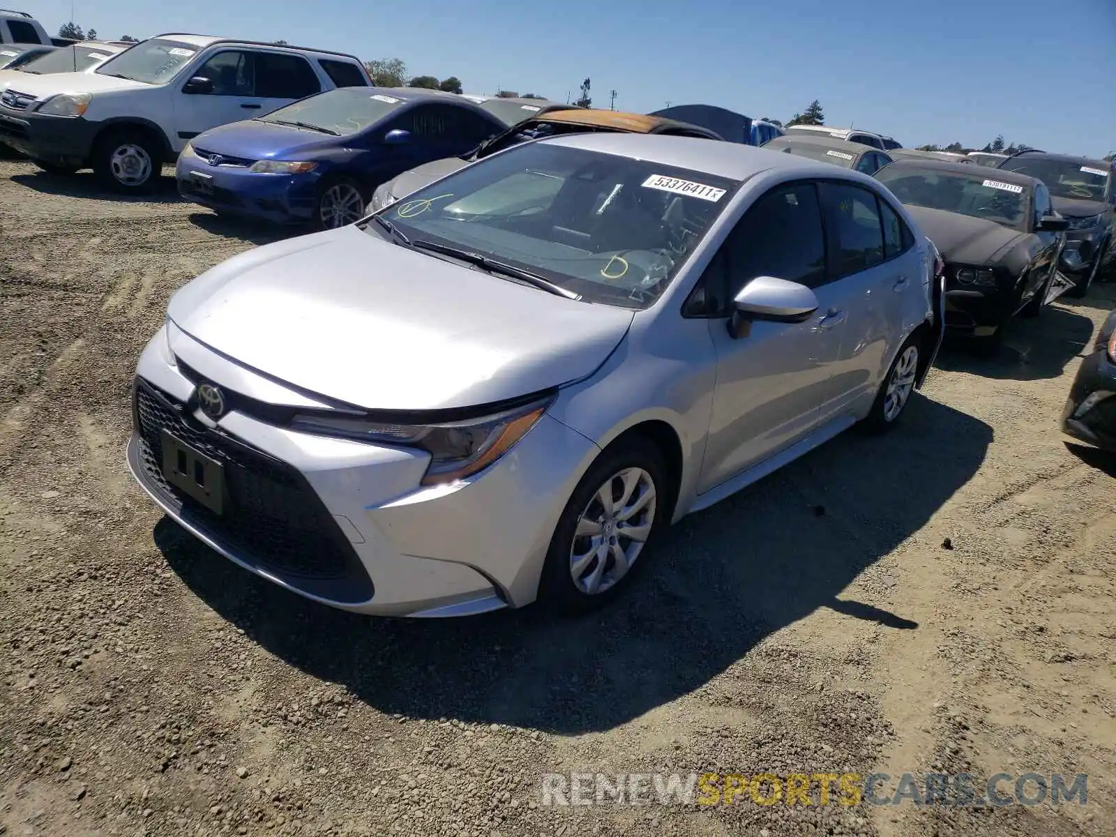 2 Photograph of a damaged car JTDEPMAE7MJ186333 TOYOTA COROLLA 2021