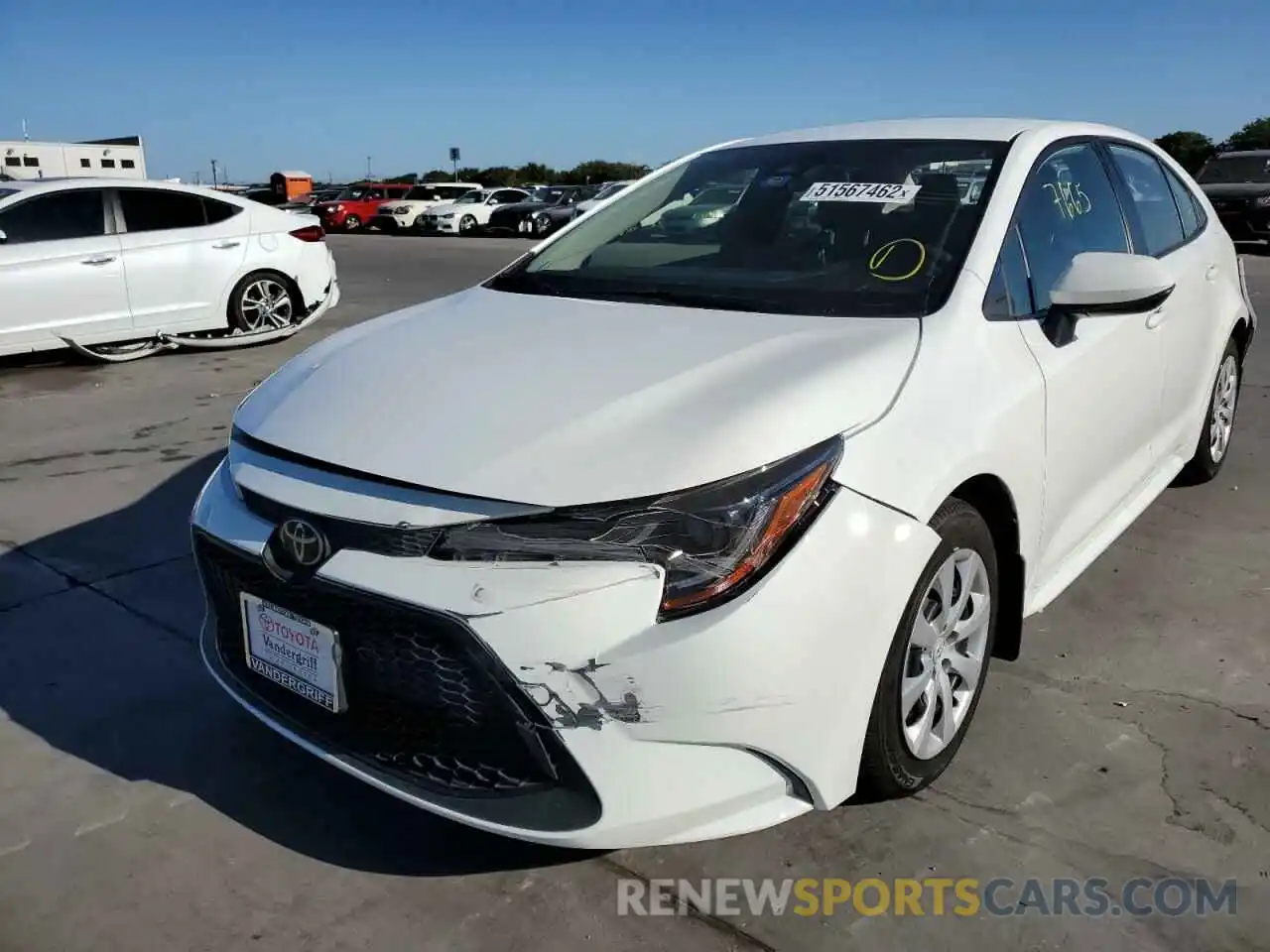 2 Photograph of a damaged car JTDEPMAE8MJ121944 TOYOTA COROLLA 2021