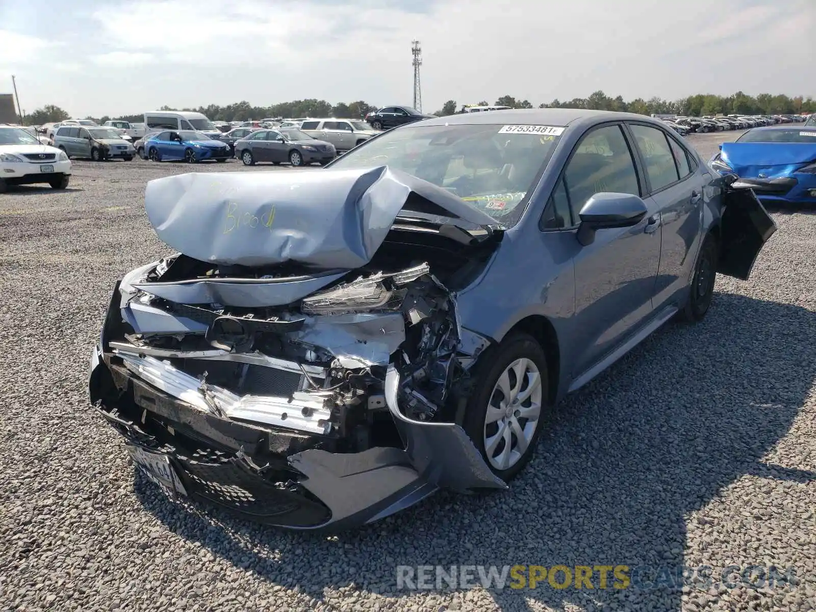 2 Photograph of a damaged car JTDEPMAE8MJ128943 TOYOTA COROLLA 2021