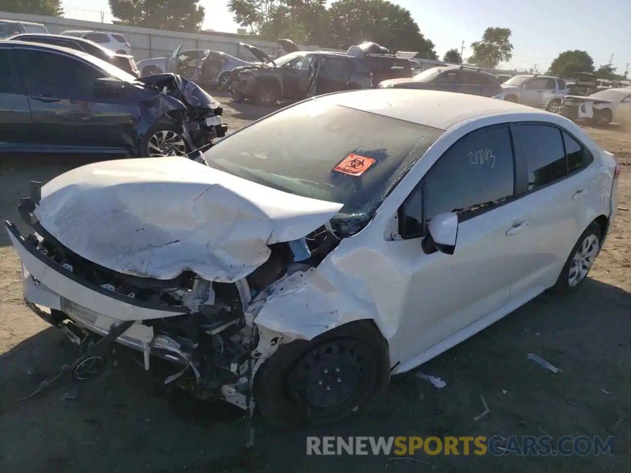 2 Photograph of a damaged car JTDEPMAE8MJ131051 TOYOTA COROLLA 2021