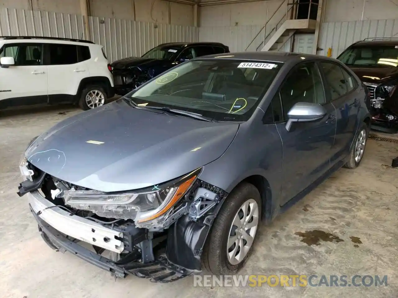 2 Photograph of a damaged car JTDEPMAE8MJ131549 TOYOTA COROLLA 2021