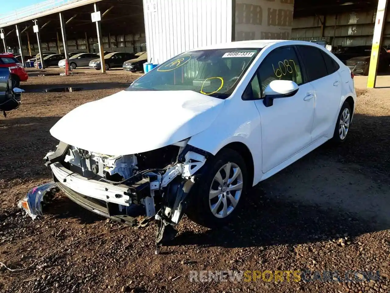 2 Photograph of a damaged car JTDEPMAE8MJ159691 TOYOTA COROLLA 2021