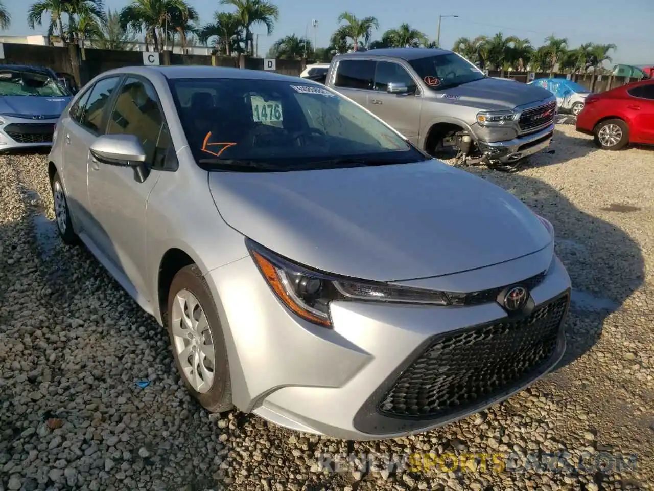 1 Photograph of a damaged car JTDEPMAE8MJ160761 TOYOTA COROLLA 2021