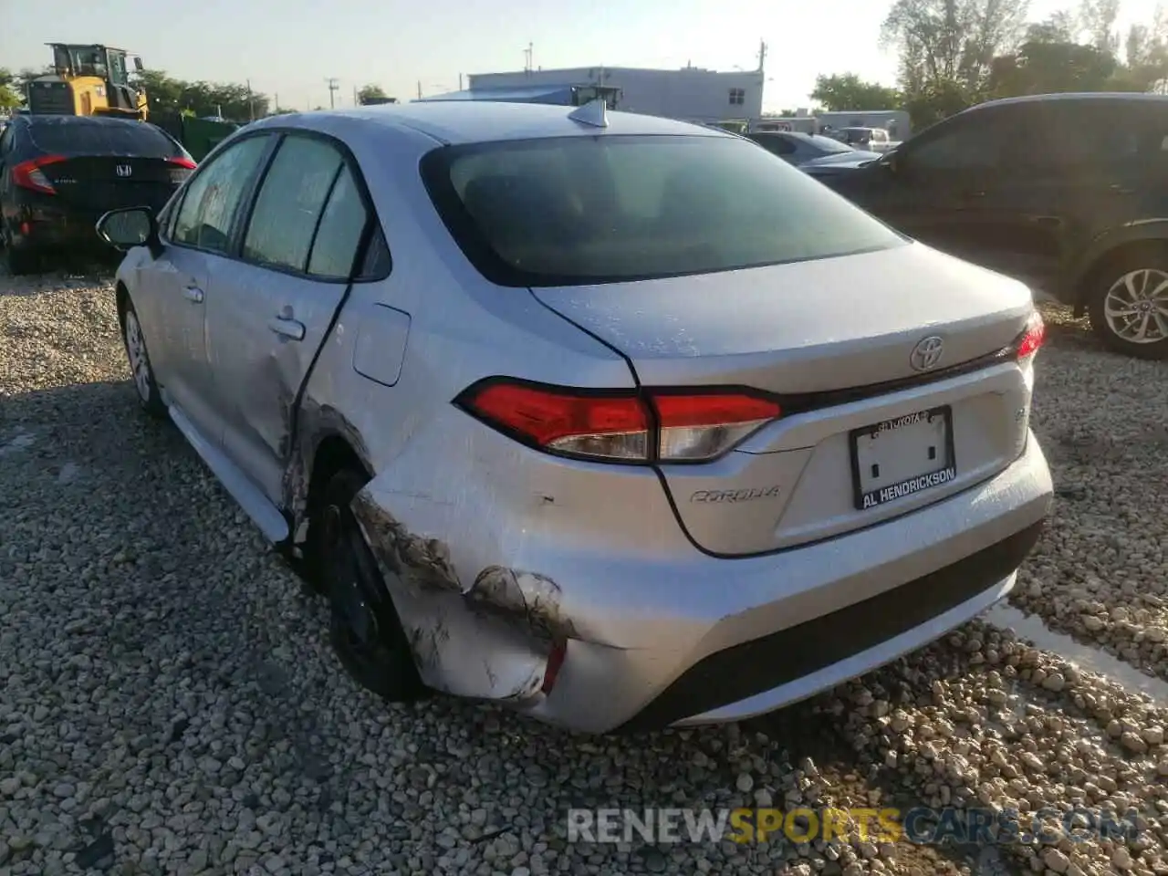 3 Photograph of a damaged car JTDEPMAE8MJ160761 TOYOTA COROLLA 2021