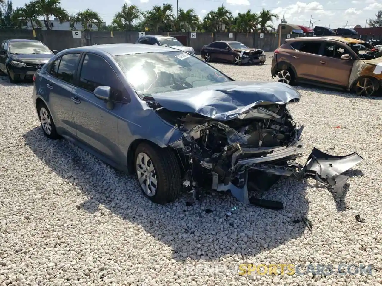 1 Photograph of a damaged car JTDEPMAE8MJ163014 TOYOTA COROLLA 2021