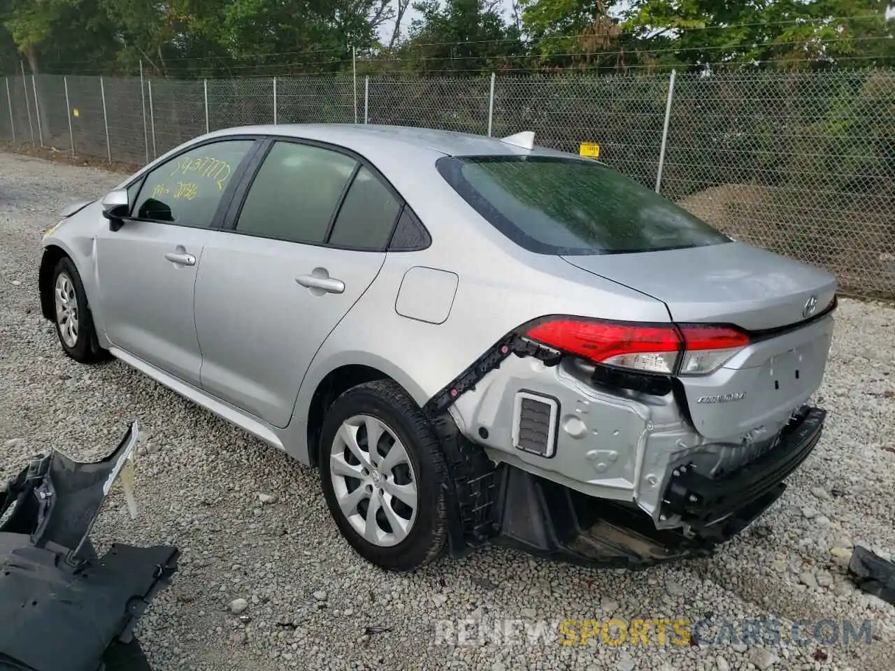 3 Photograph of a damaged car JTDEPMAE8MJ168276 TOYOTA COROLLA 2021