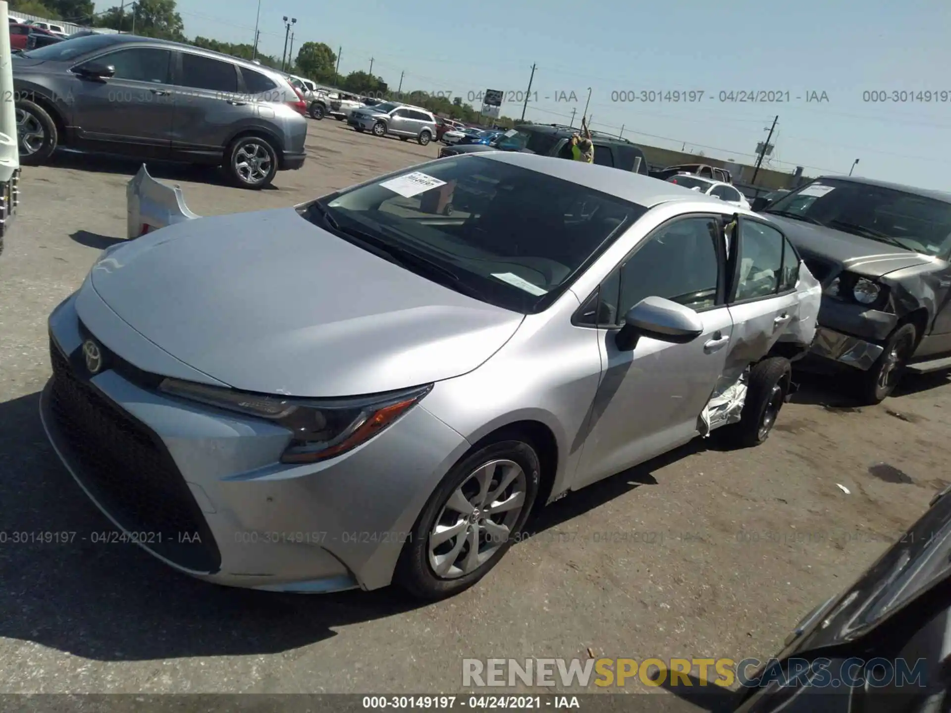 2 Photograph of a damaged car JTDEPMAE8MJ175308 TOYOTA COROLLA 2021