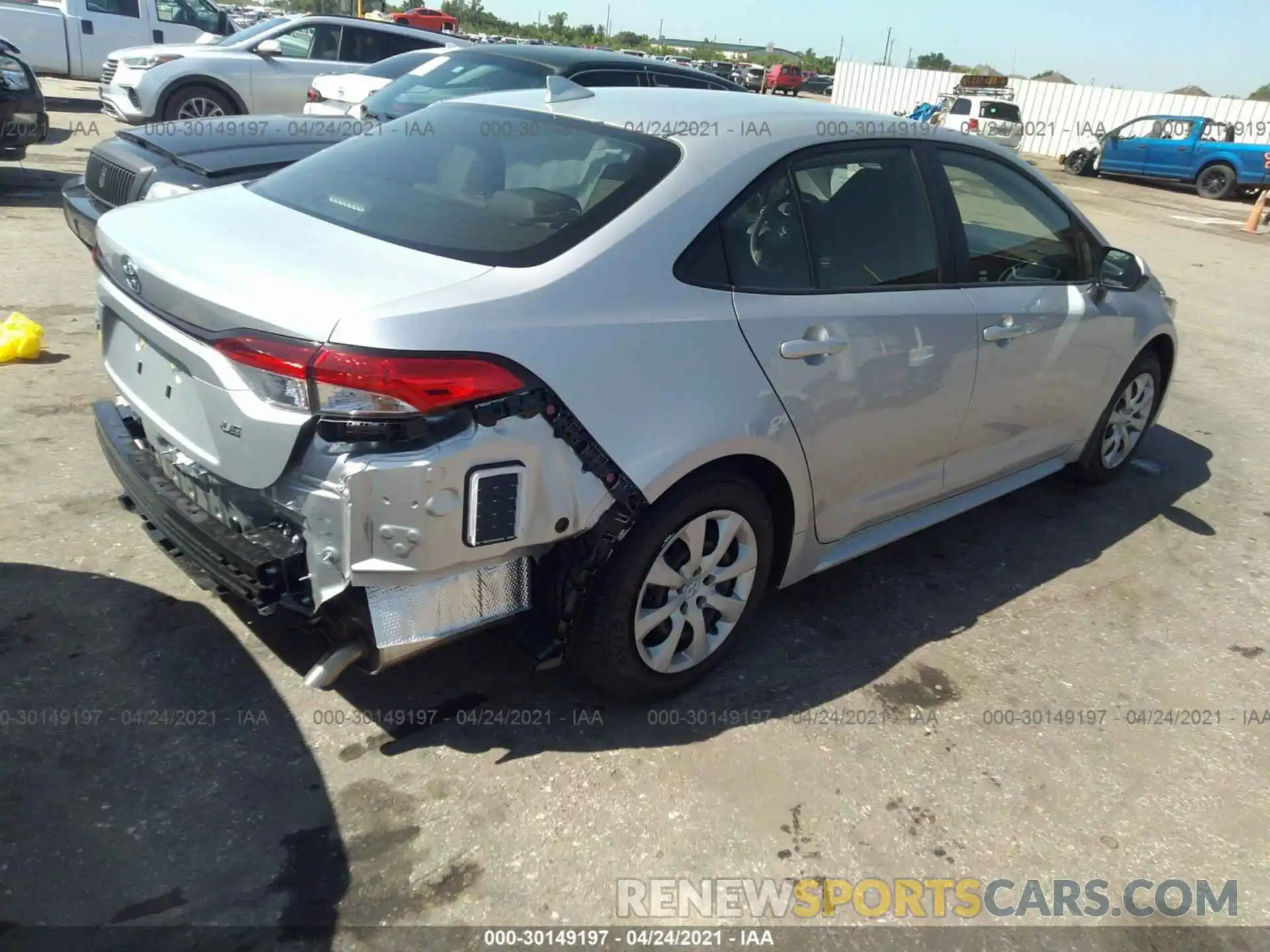 4 Photograph of a damaged car JTDEPMAE8MJ175308 TOYOTA COROLLA 2021