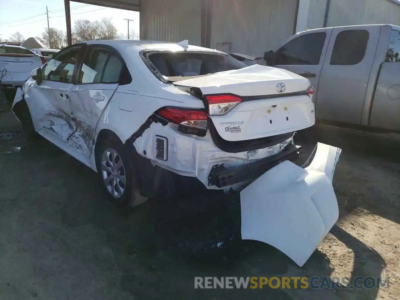 3 Photograph of a damaged car JTDEPMAE8MJ182548 TOYOTA COROLLA 2021