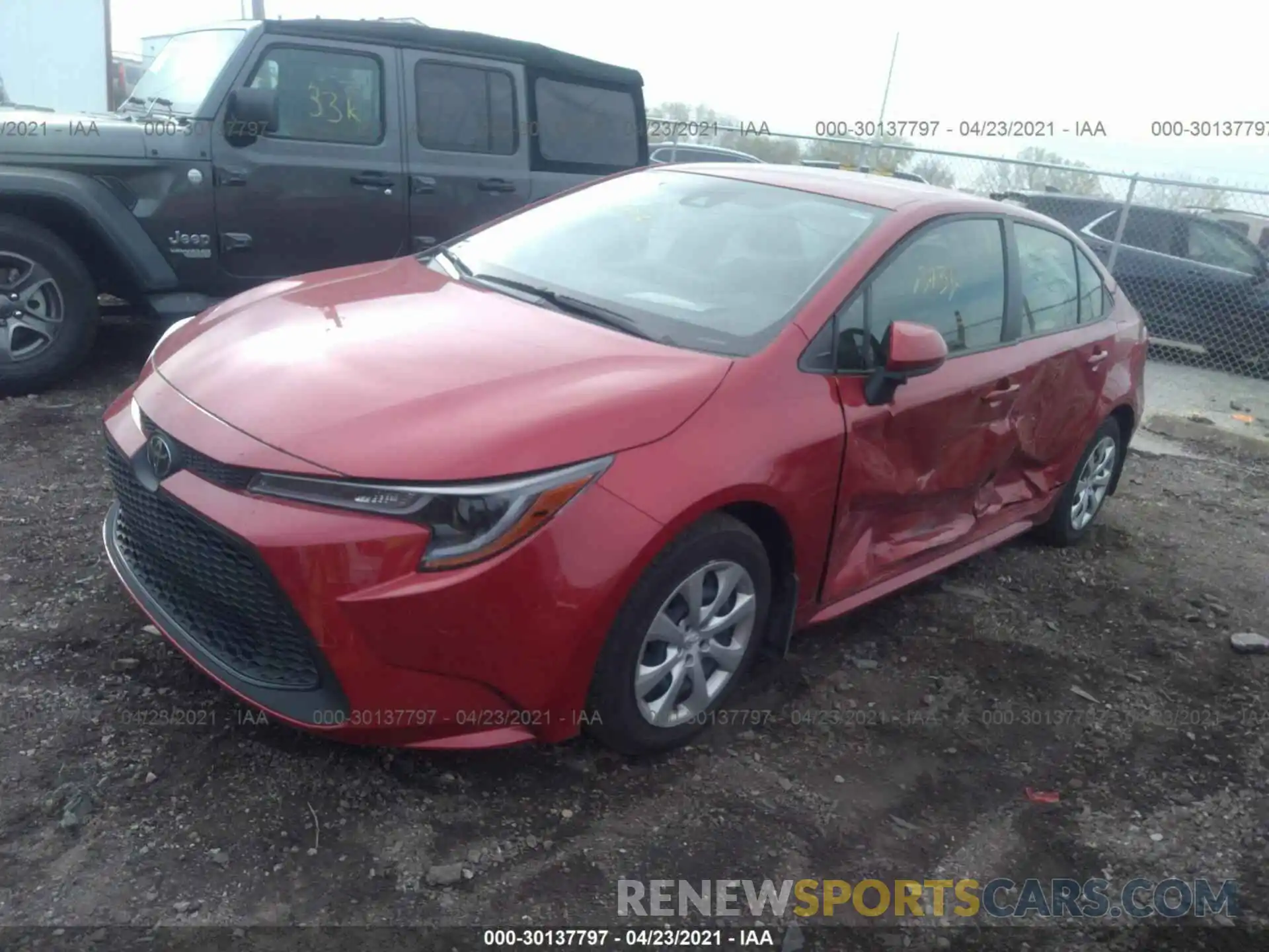 2 Photograph of a damaged car JTDEPMAE9MJ117921 TOYOTA COROLLA 2021