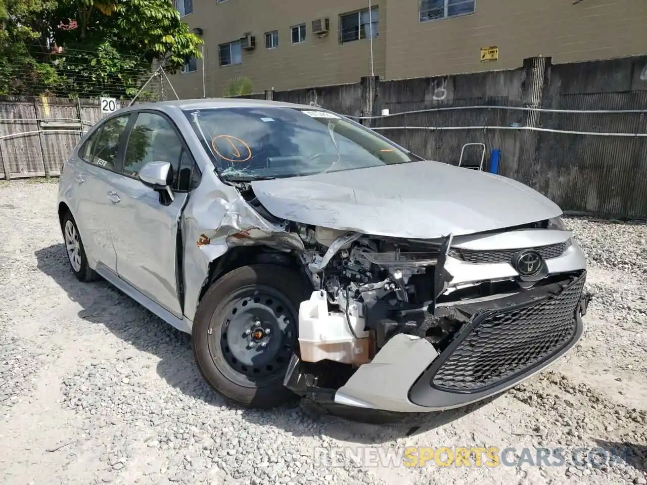 1 Photograph of a damaged car JTDEPMAE9MJ121581 TOYOTA COROLLA 2021