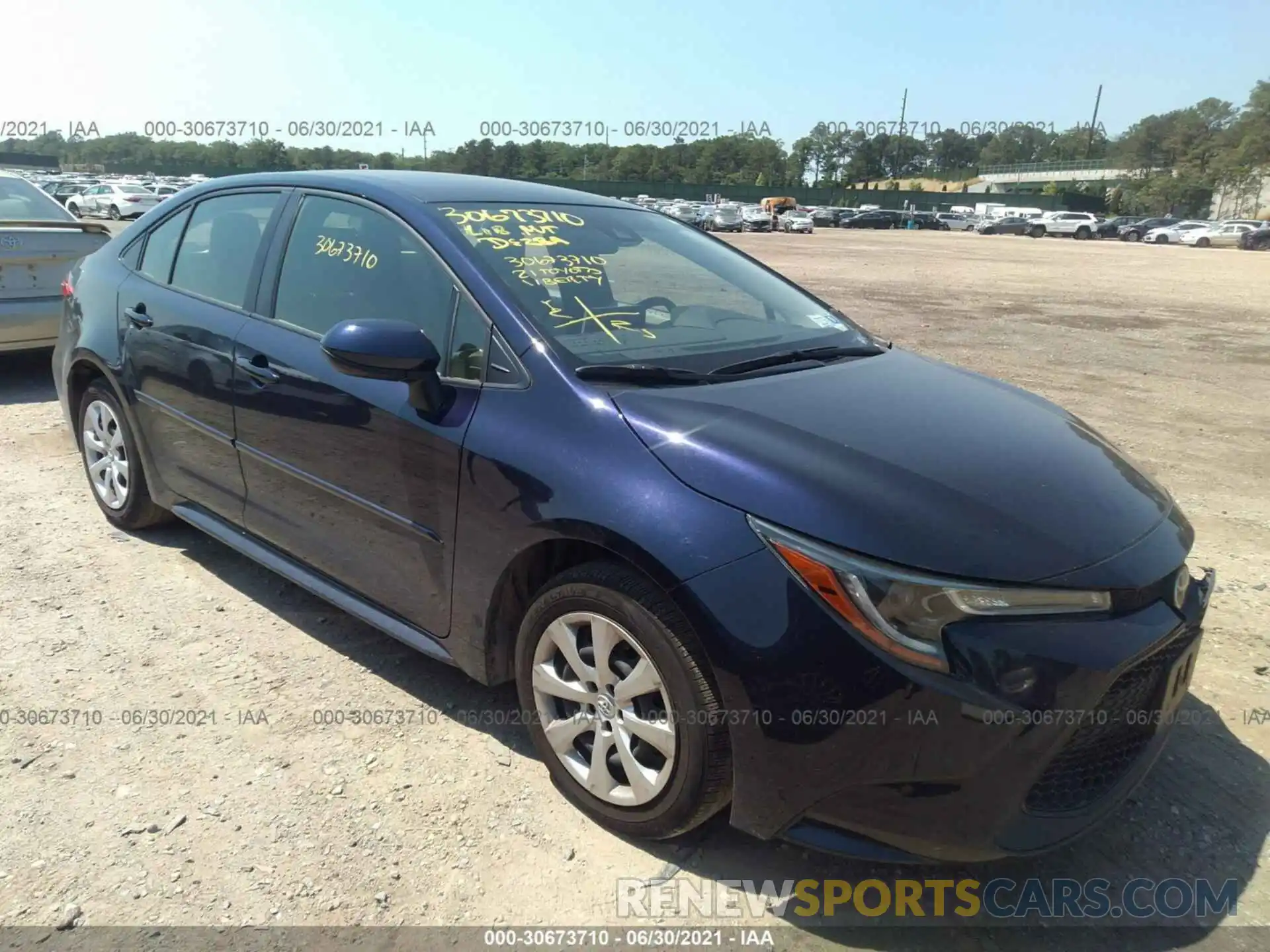 1 Photograph of a damaged car JTDEPMAE9MJ131432 TOYOTA COROLLA 2021