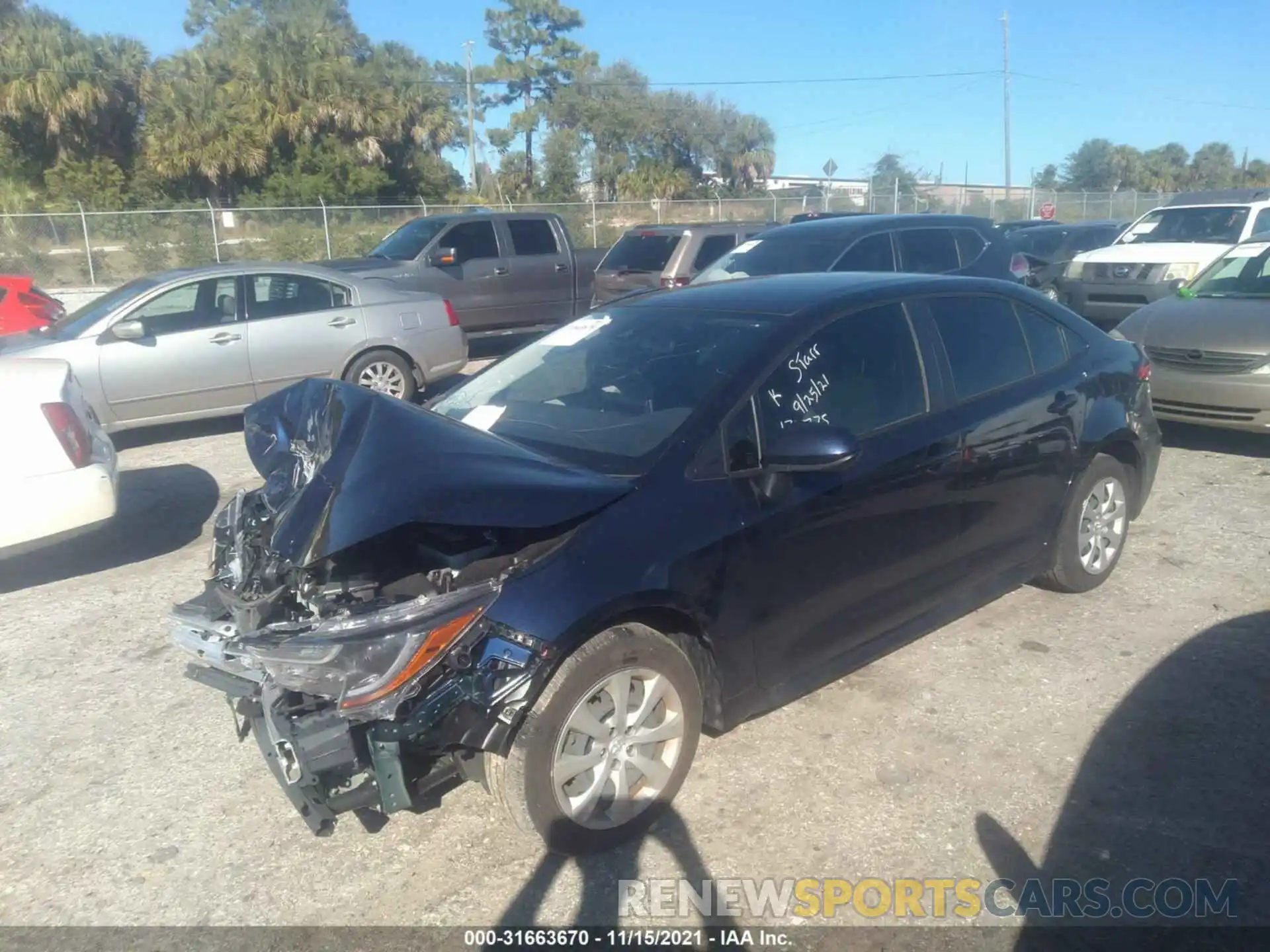 2 Photograph of a damaged car JTDEPMAE9MJ136775 TOYOTA COROLLA 2021