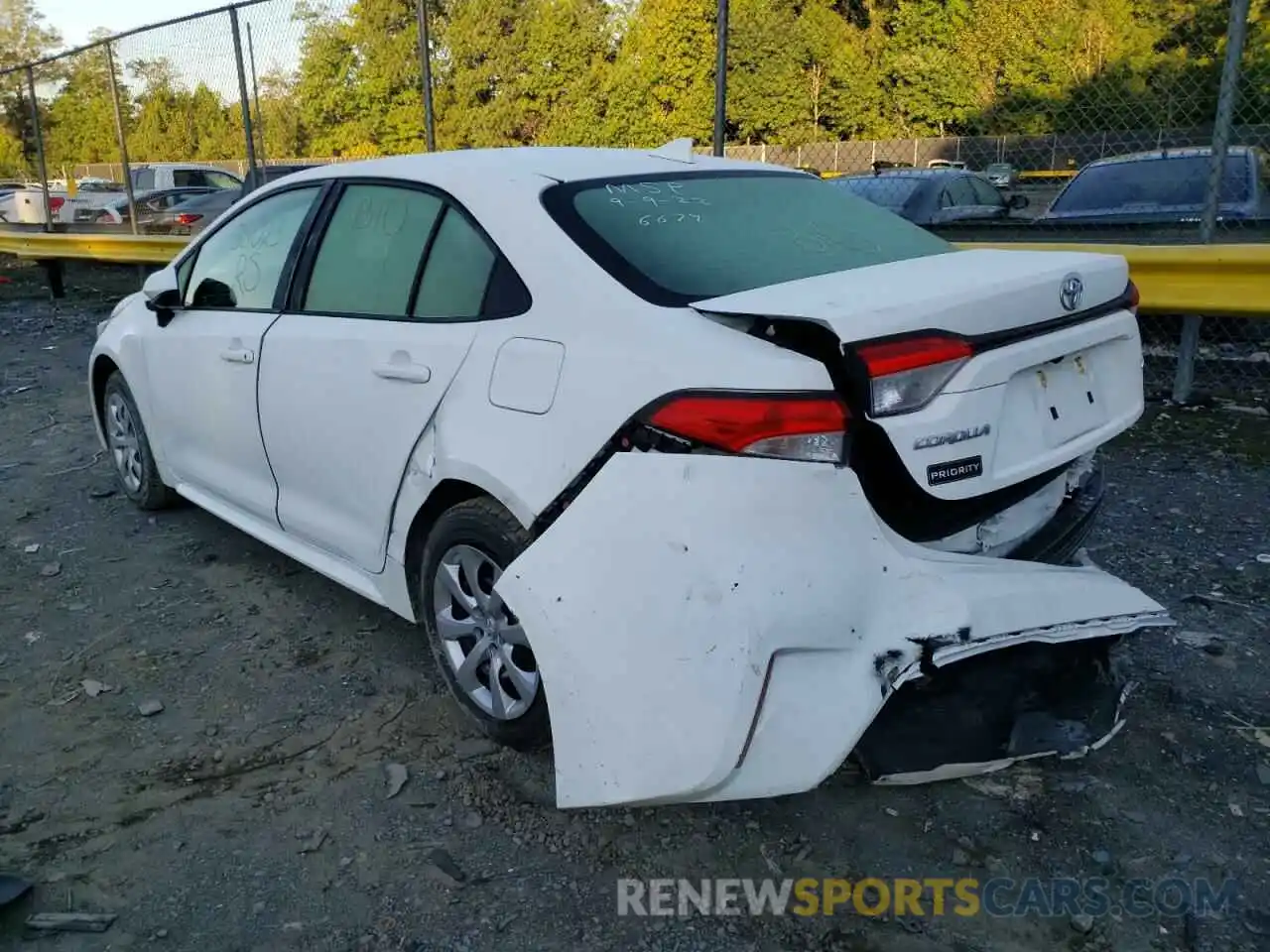 3 Photograph of a damaged car JTDEPMAE9MJ146674 TOYOTA COROLLA 2021