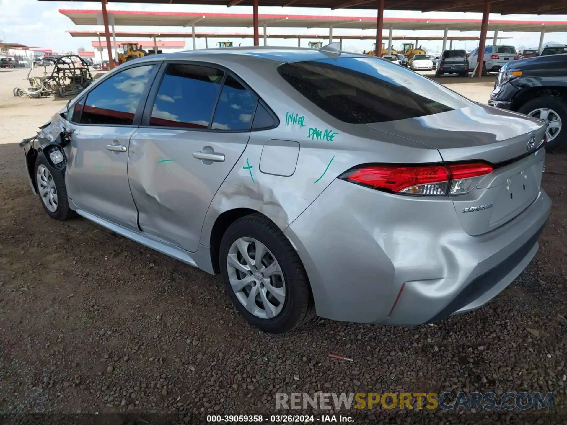 3 Photograph of a damaged car JTDEPMAE9MJ159599 TOYOTA COROLLA 2021