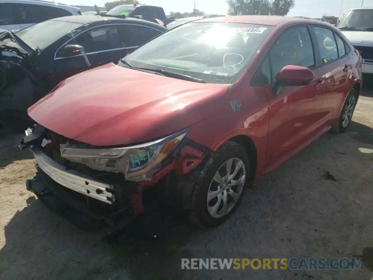 2 Photograph of a damaged car JTDEPMAE9MJ166097 TOYOTA COROLLA 2021