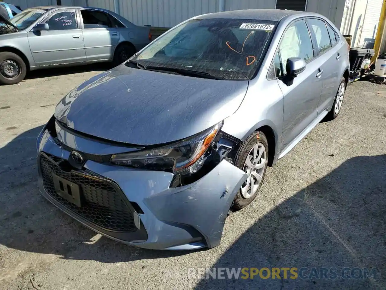 2 Photograph of a damaged car JTDEPMAE9MJ182476 TOYOTA COROLLA 2021