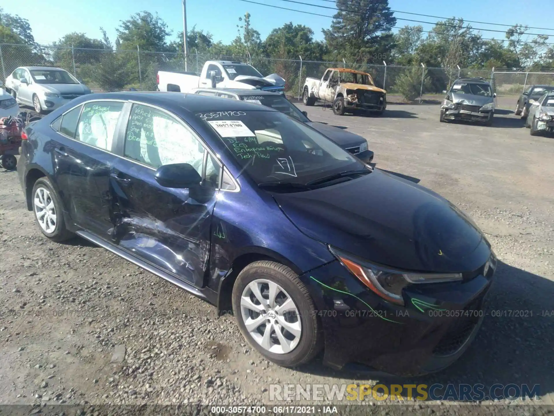 1 Photograph of a damaged car JTDEPMAEXMJ136316 TOYOTA COROLLA 2021